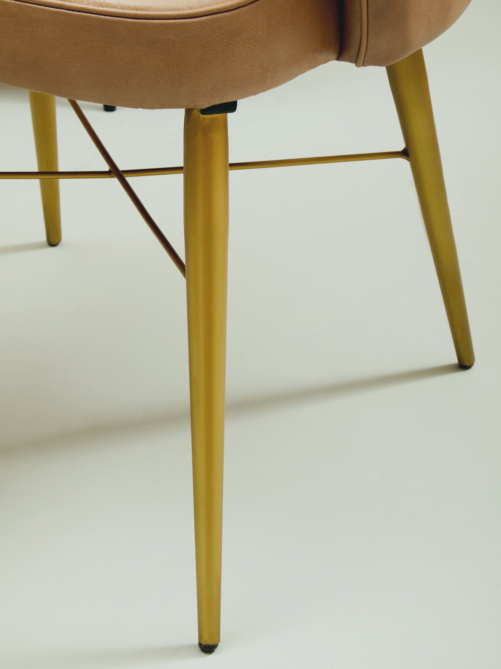 Buffalo Grey Leather and Gold Finish Diamond Back Chair - The Orchard Home and Gifts