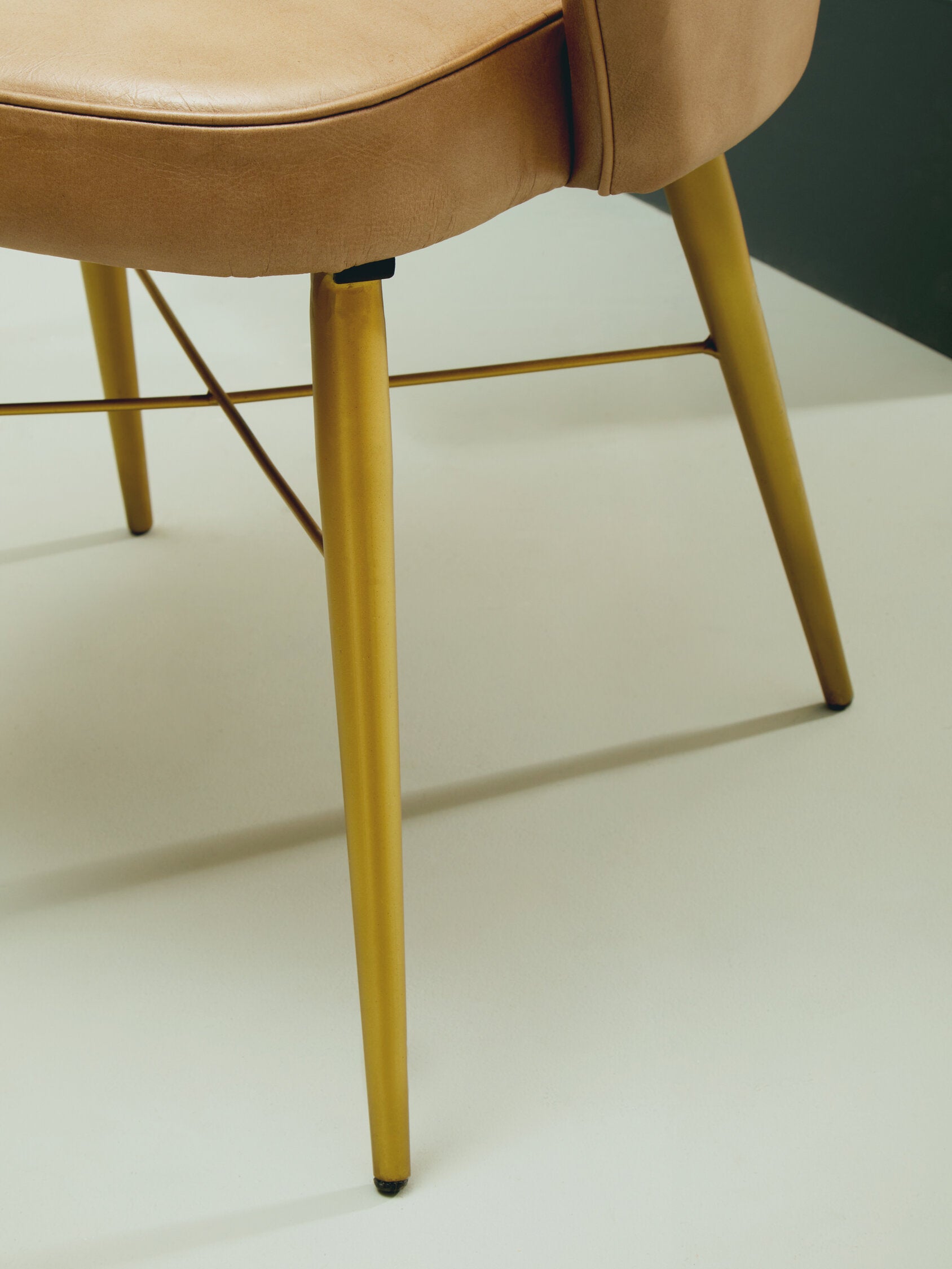 Buffalo Grey Leather and Gold Finish Diamond Back Chair - The Orchard Home and Gifts