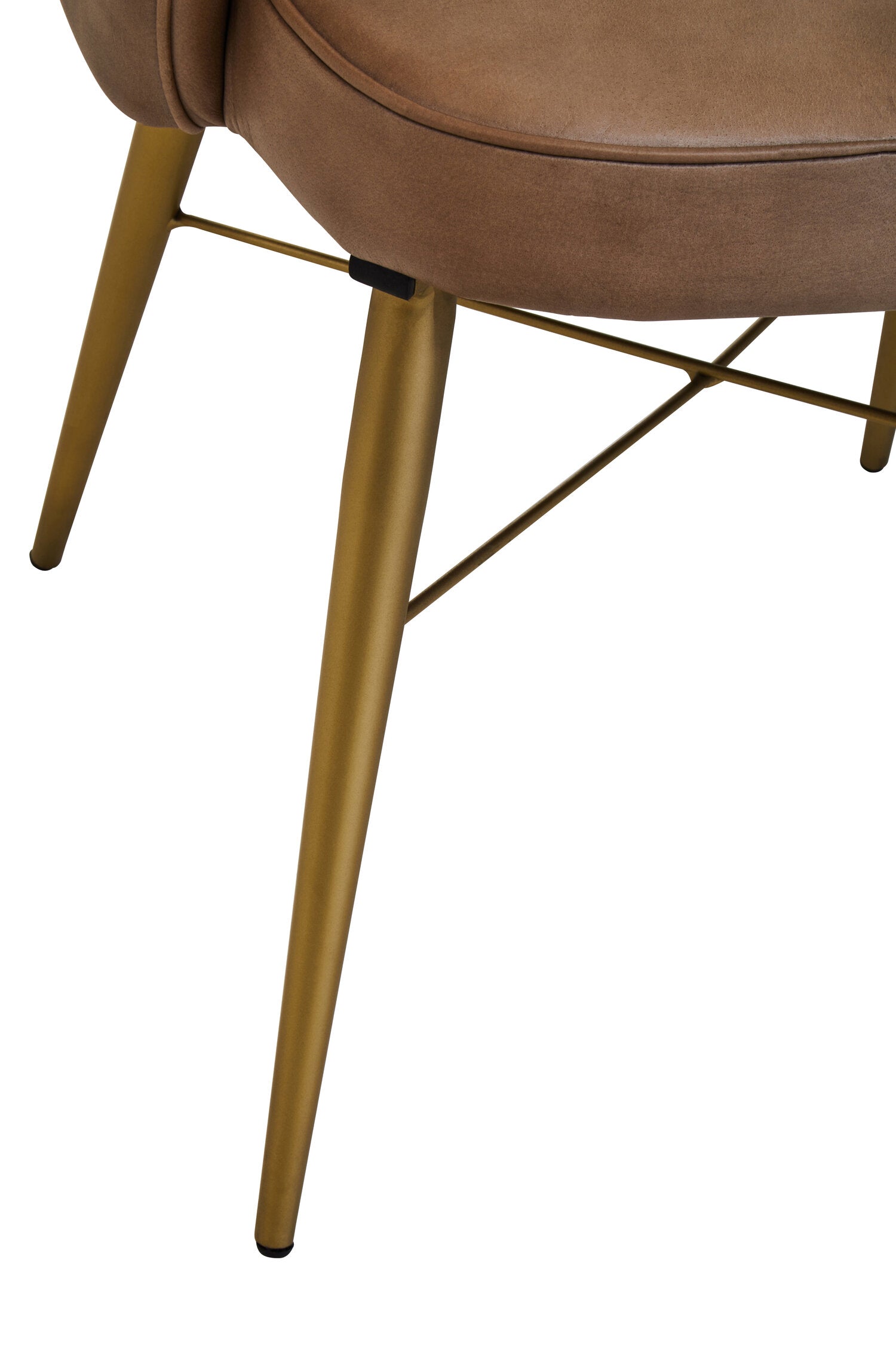 Buffalo Grey Leather and Gold Finish Diamond Back Chair - The Orchard Home and Gifts