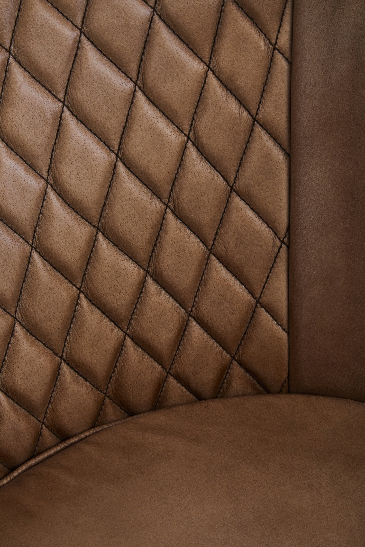 Buffalo Grey Leather and Gold Finish Diamond Back Chair - The Orchard Home and Gifts