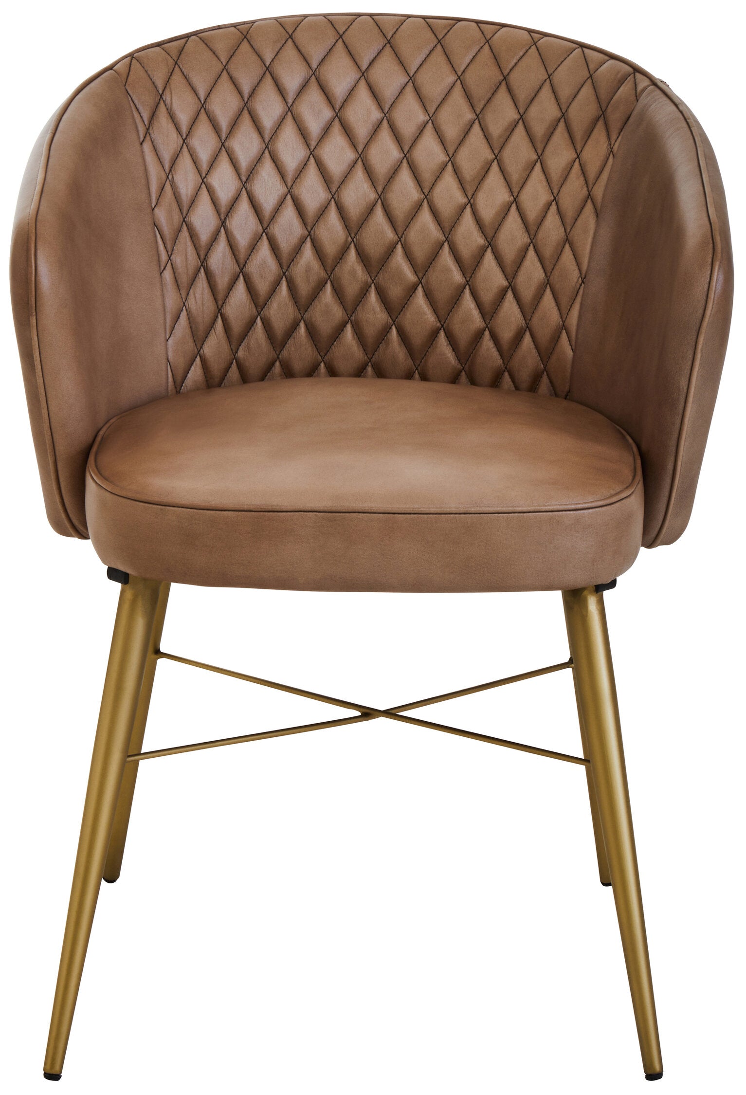 Buffalo Grey Leather and Gold Finish Diamond Back Chair - The Orchard Home and Gifts
