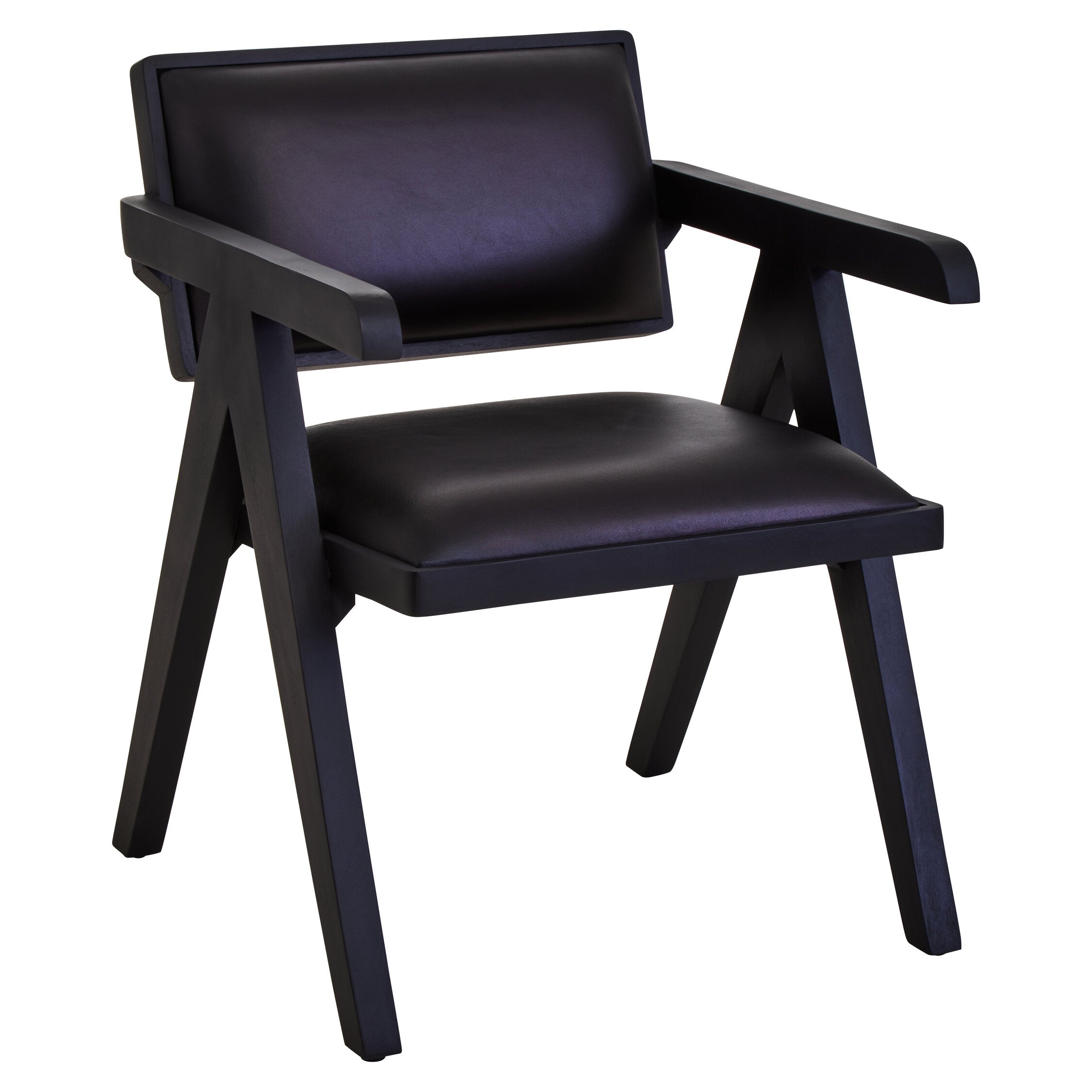 Buffalo Black Leather Angular Armchair