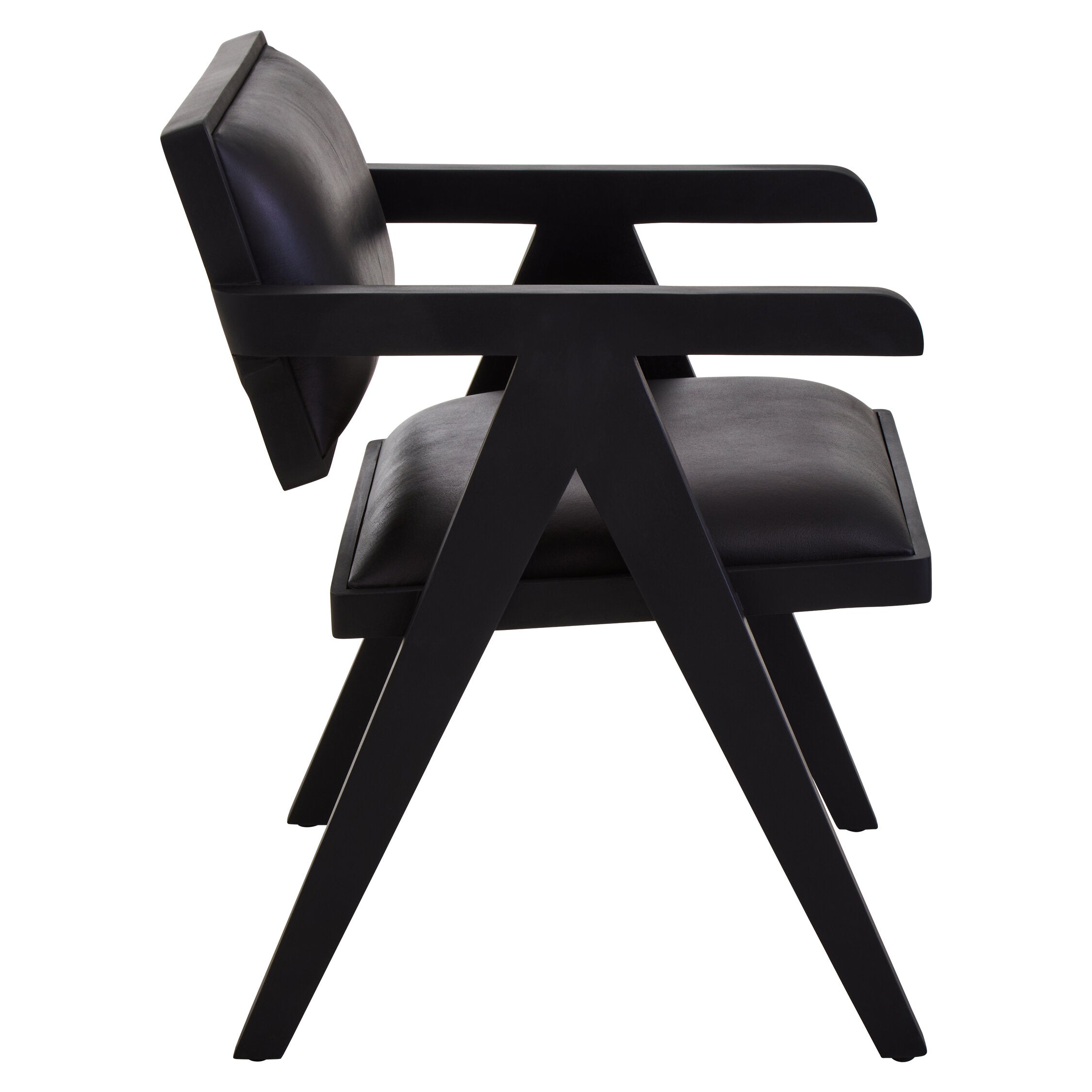 Buffalo Black Leather Angular Armchair