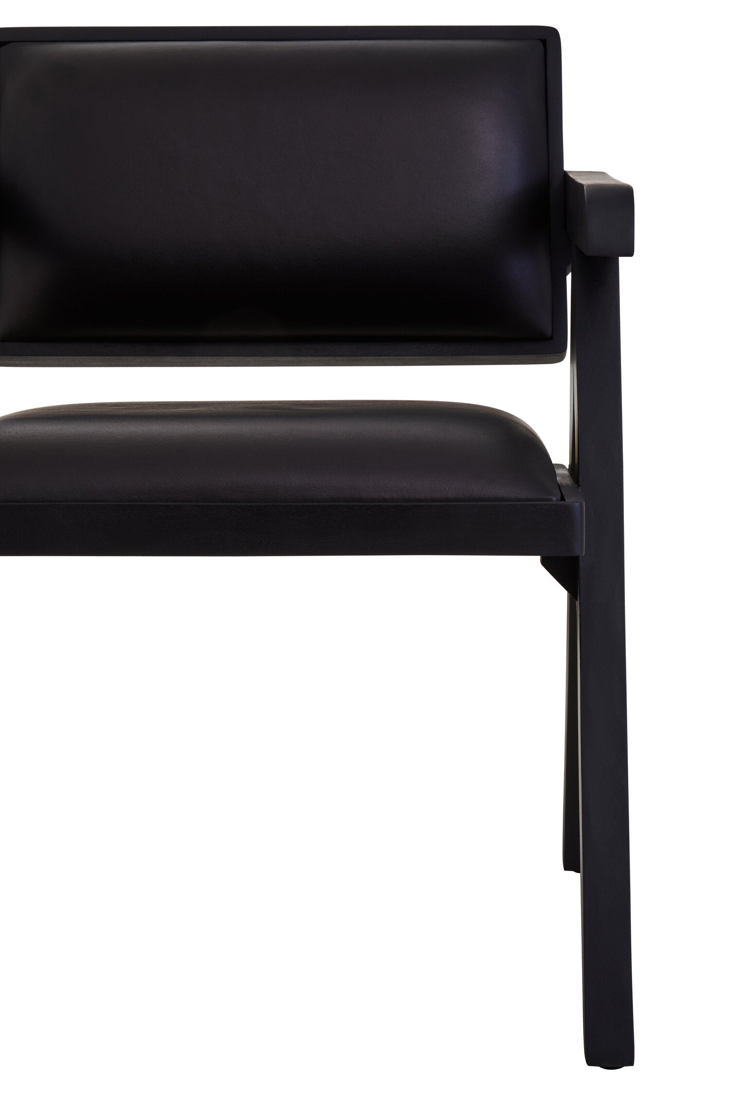 Buffalo Black Leather Angular Armchair