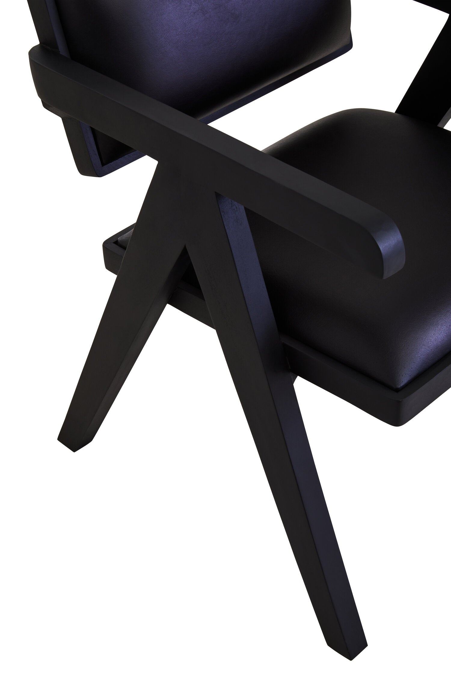 Buffalo Black Leather Angular Armchair