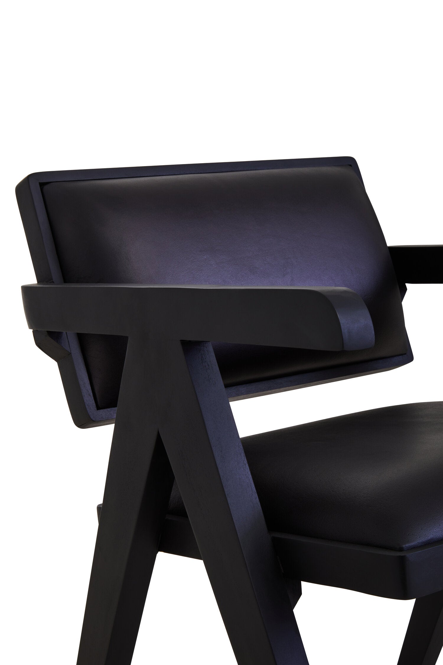 Buffalo Black Leather Angular Armchair