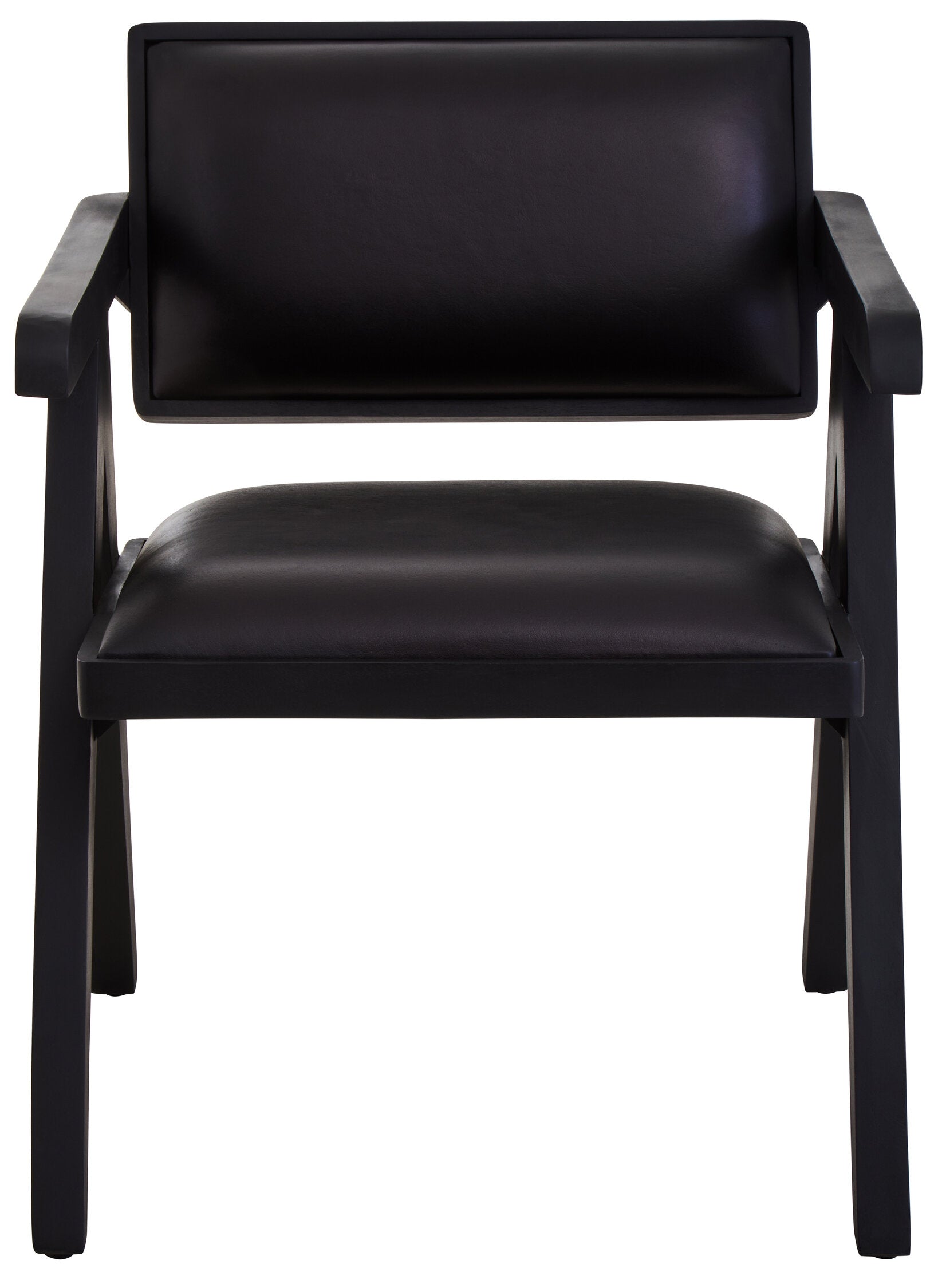 Buffalo Black Leather Angular Armchair