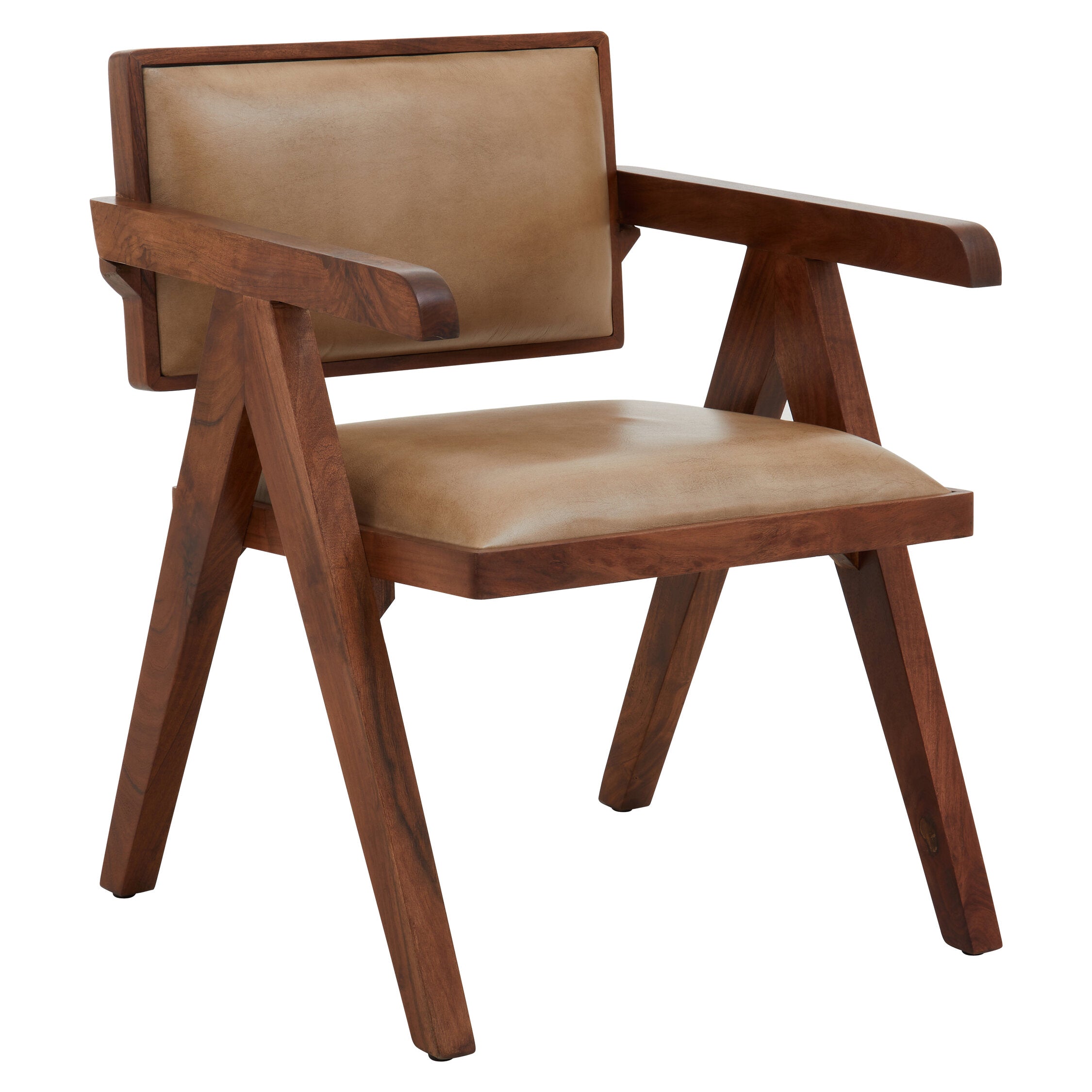 Buffalo Natural Tan Leather Angular Armchair