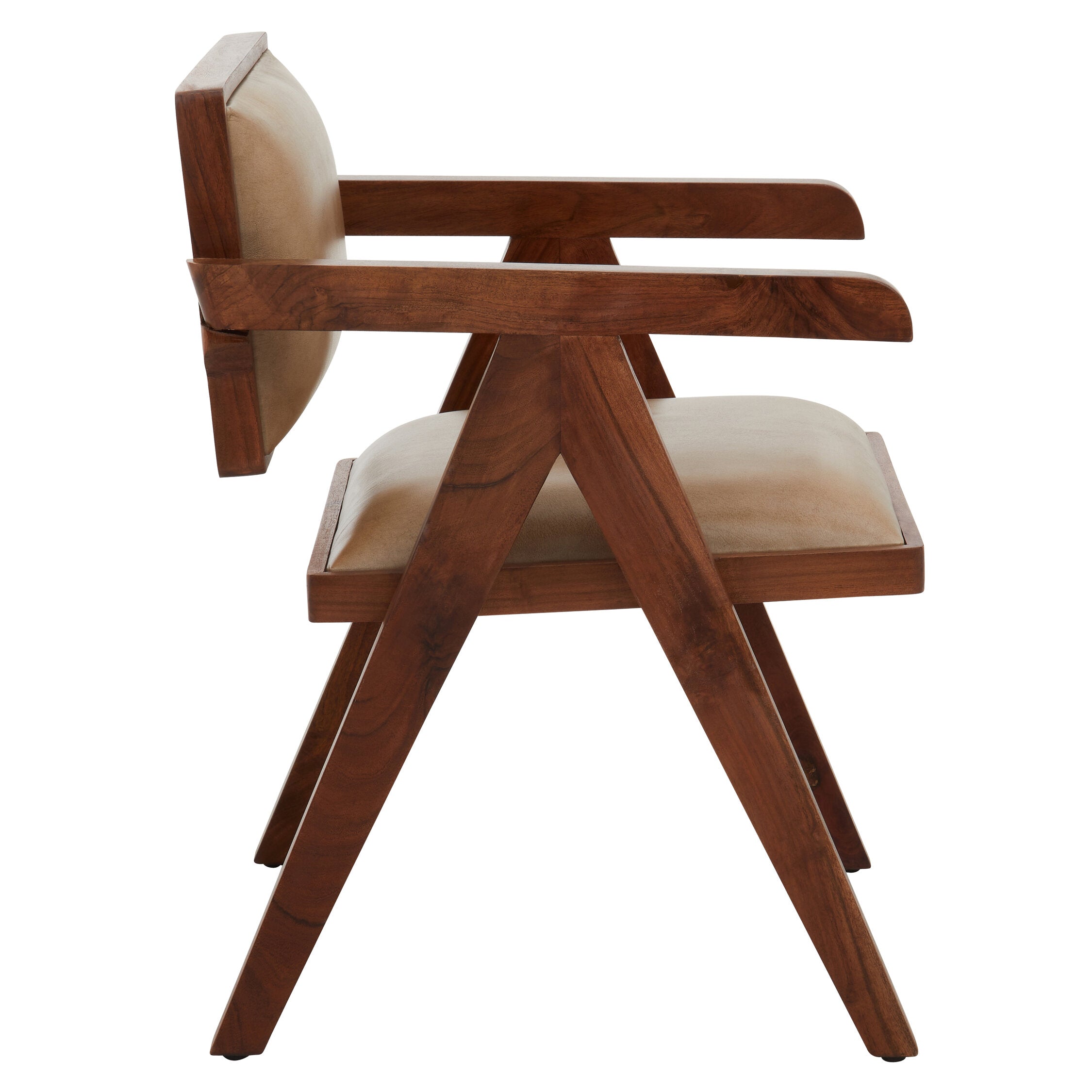 Buffalo Natural Tan Leather Angular Armchair