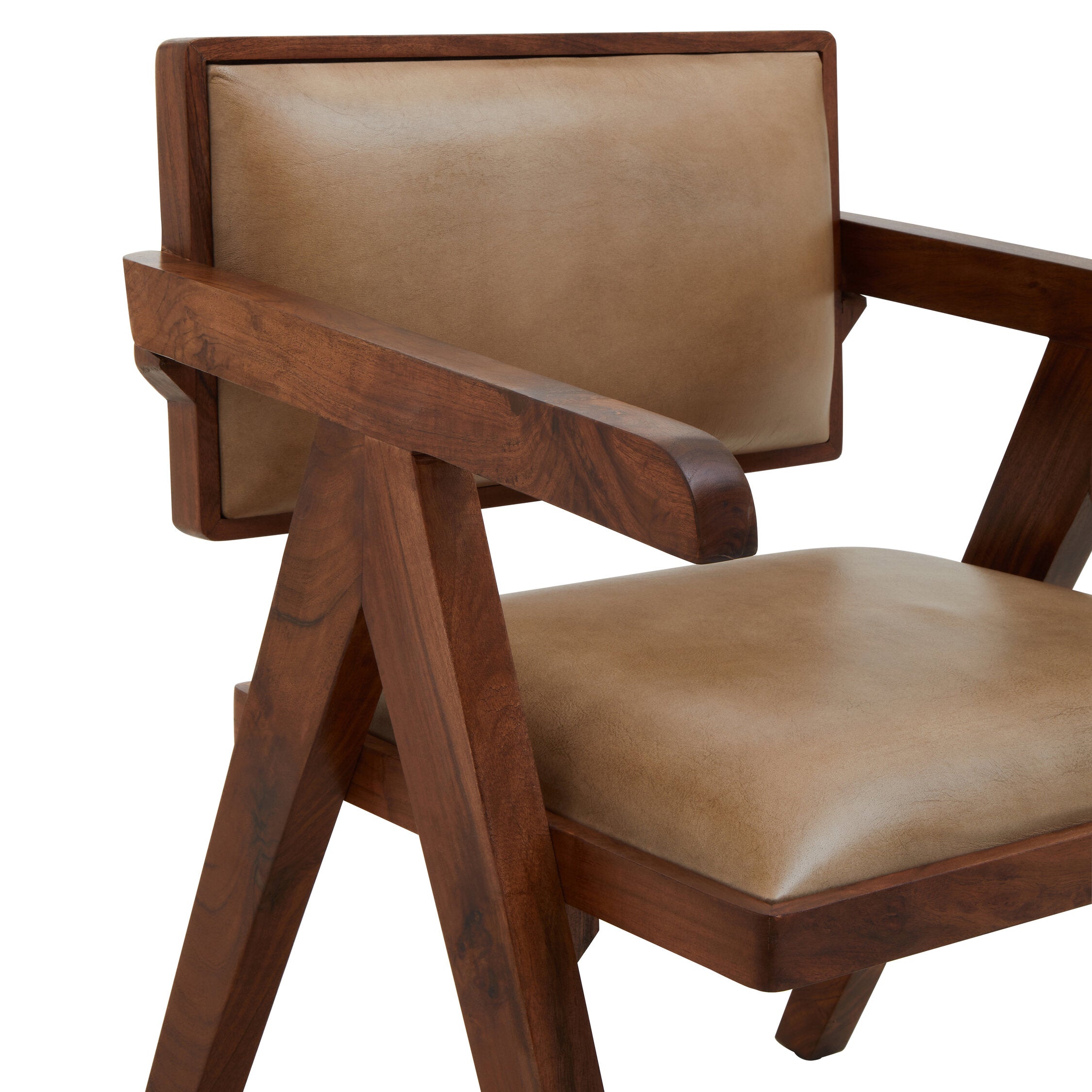 Buffalo Natural Tan Leather Angular Armchair