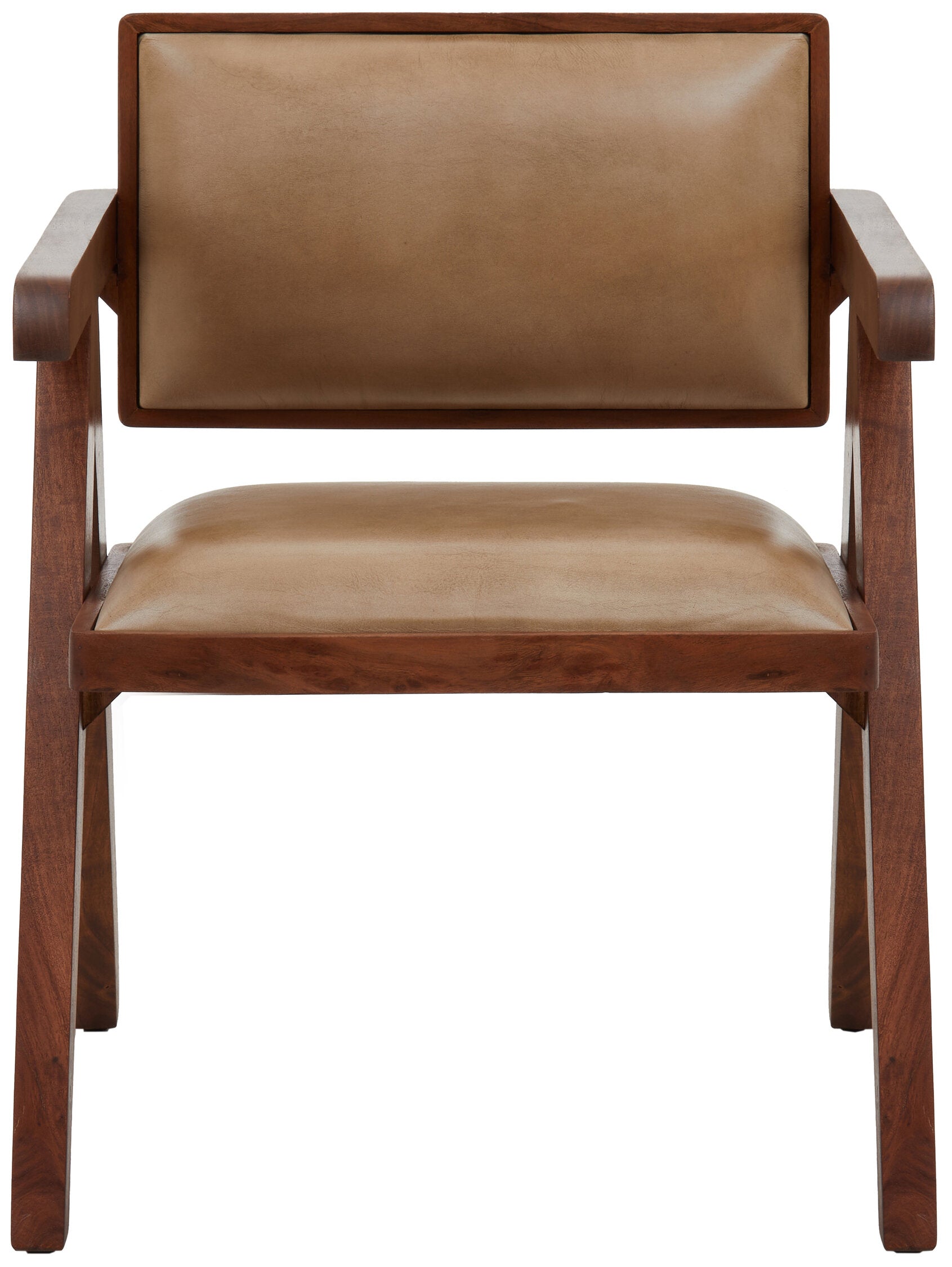 Buffalo Natural Tan Leather Angular Armchair
