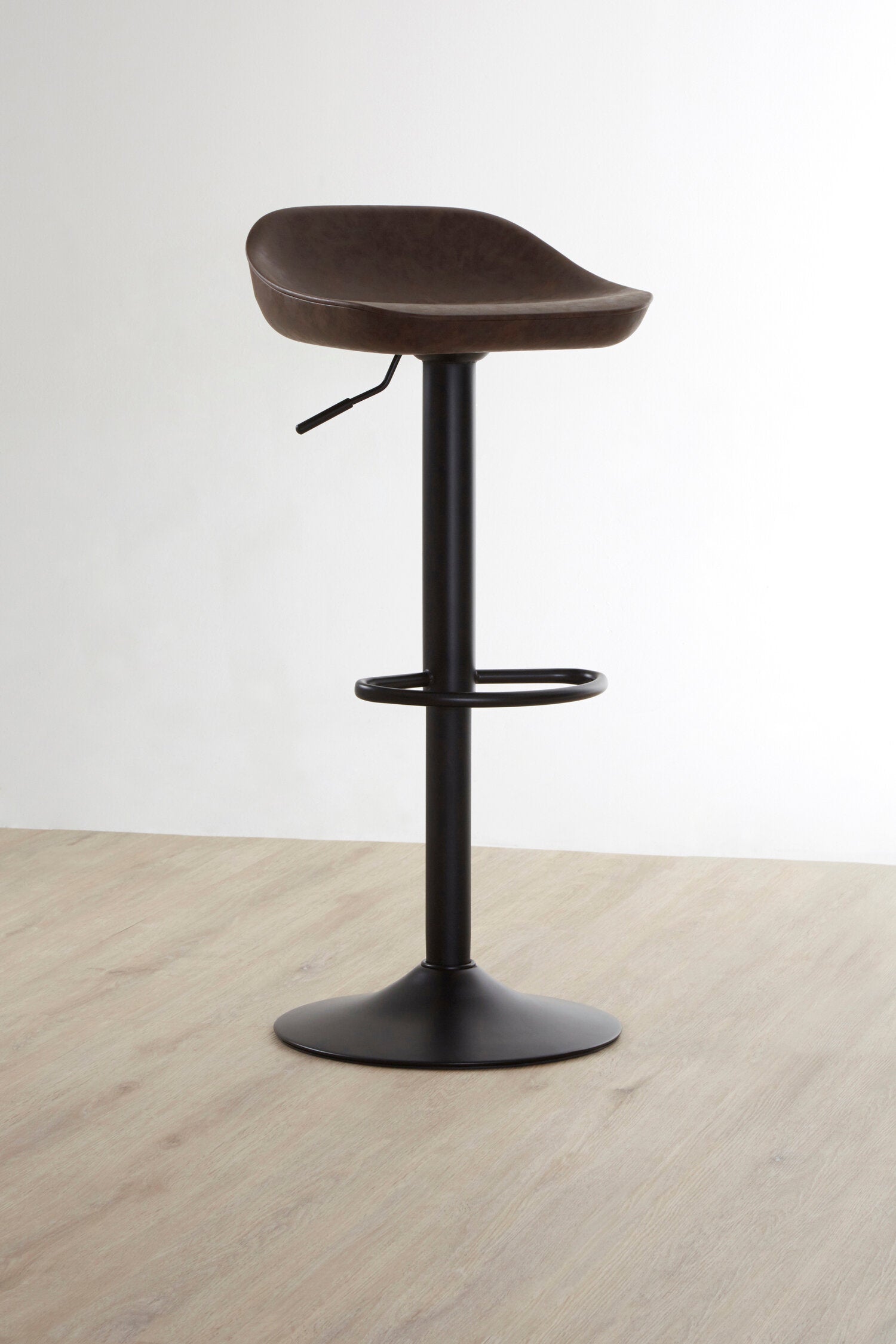 Brown Mocha Leather Effect Adjustable Bar Stool - The Orchard Home and Gifts