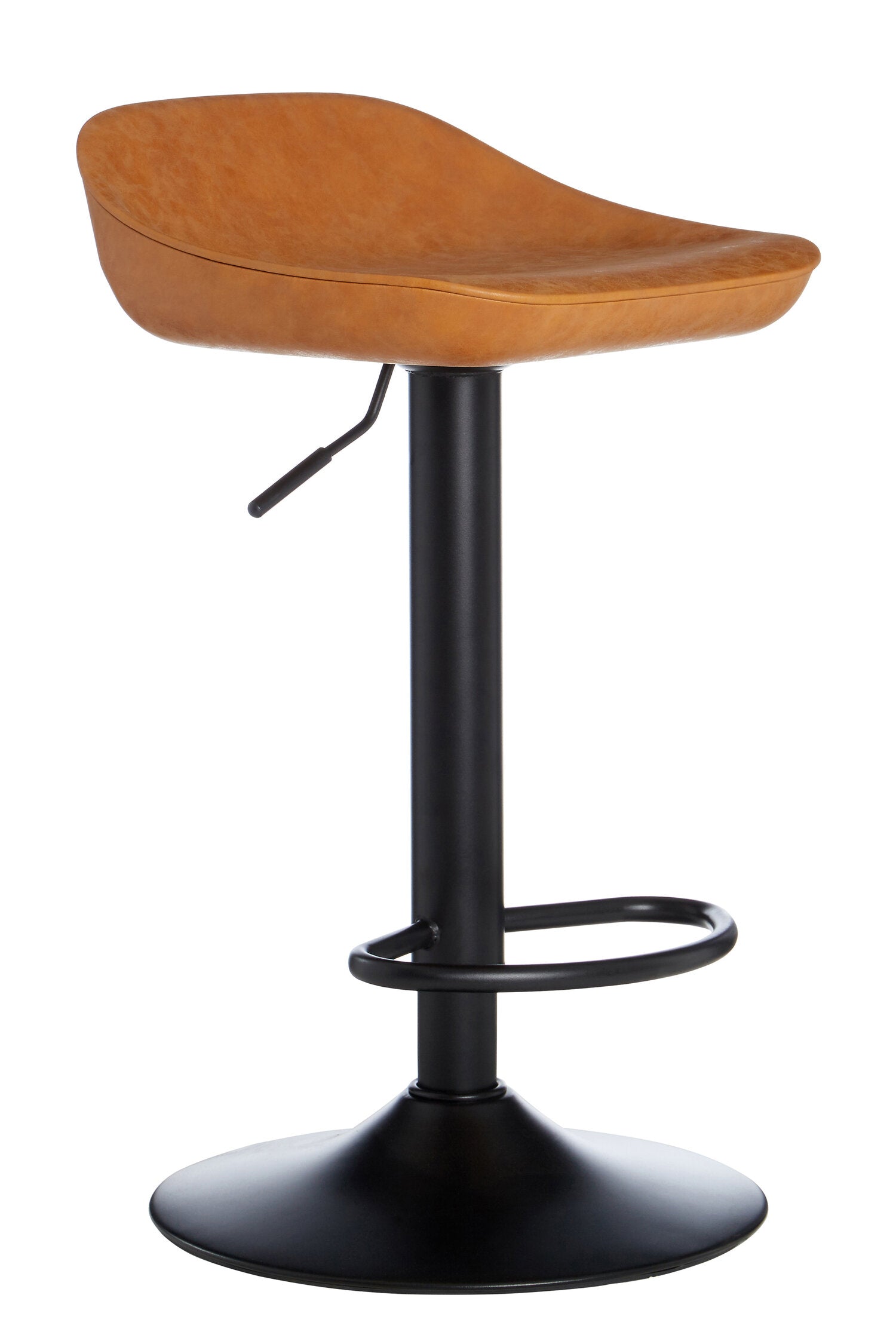 Camel Brown Leather Effect Set of Two Adjustable Bar Stools - The Orchard Home and Gifts