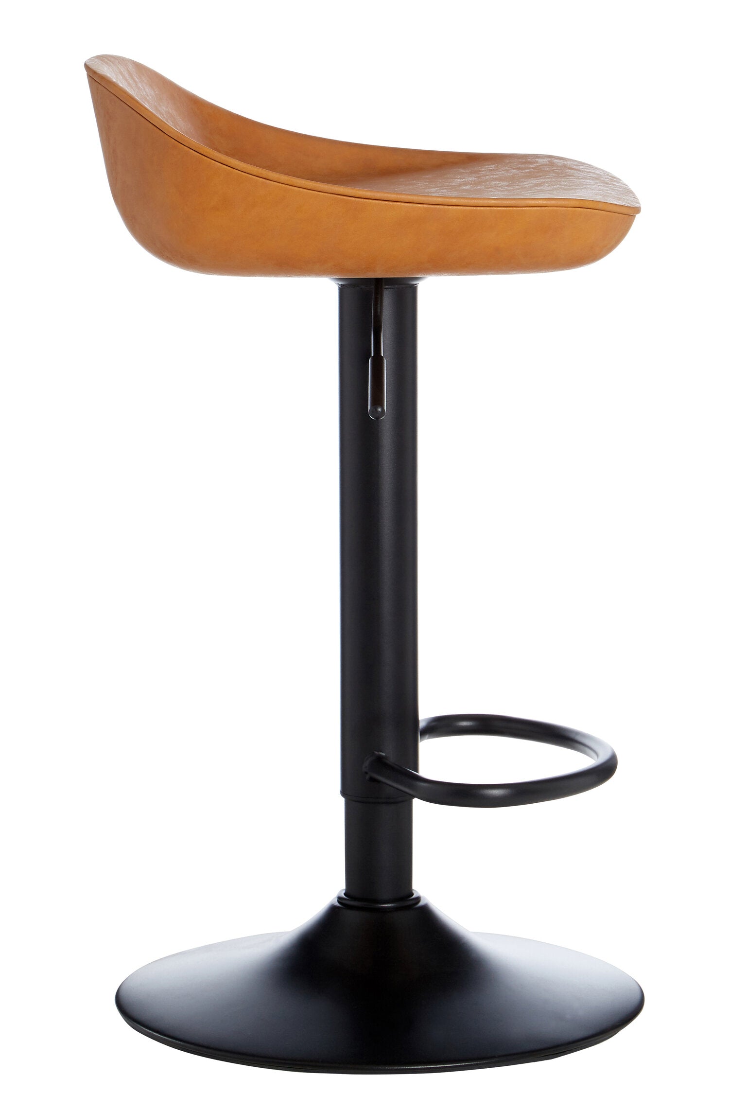 Camel Brown Leather Effect Set of Two Adjustable Bar Stools - The Orchard Home and Gifts