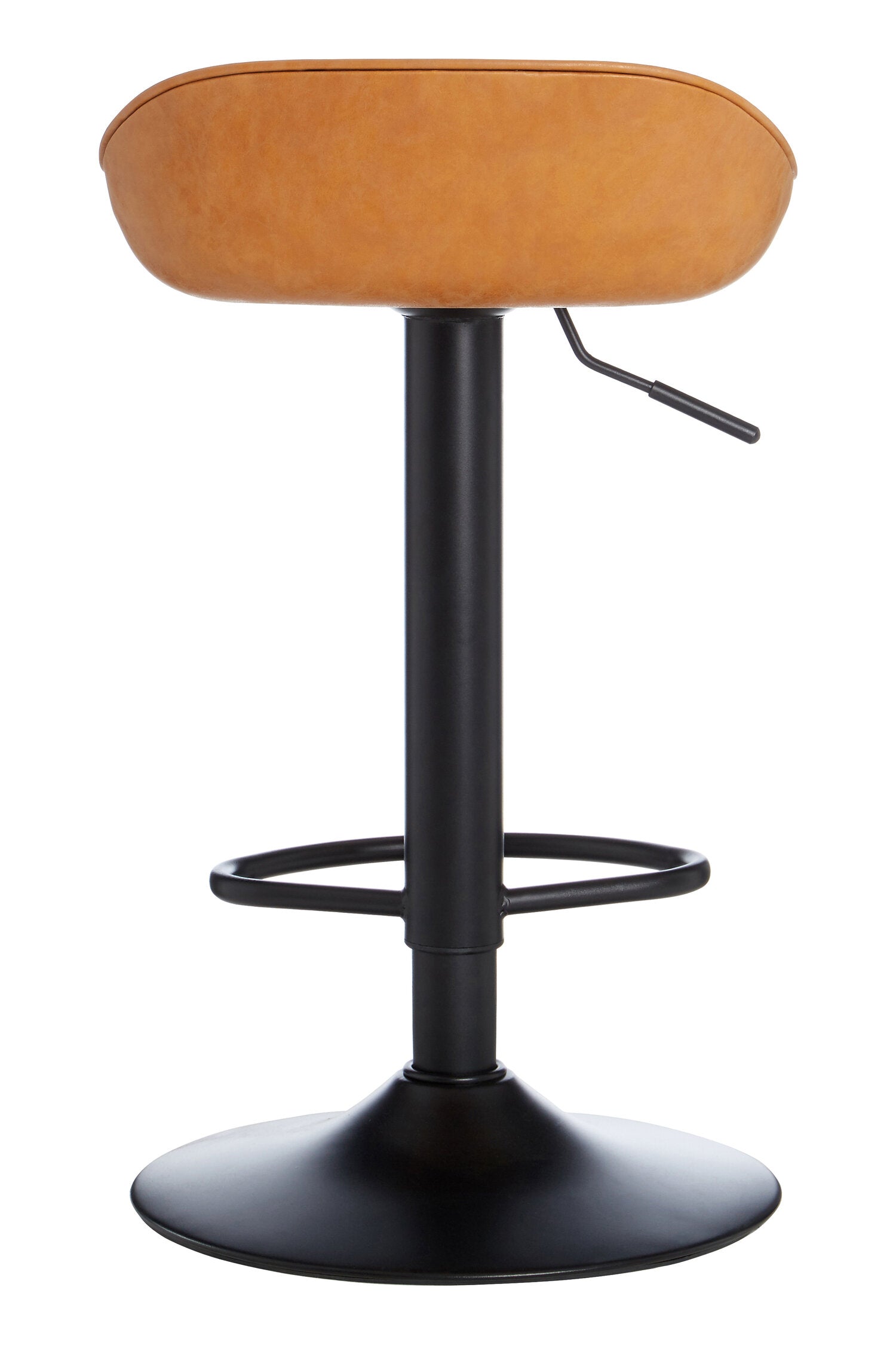 Camel Brown Leather Effect Set of Two Adjustable Bar Stools - The Orchard Home and Gifts