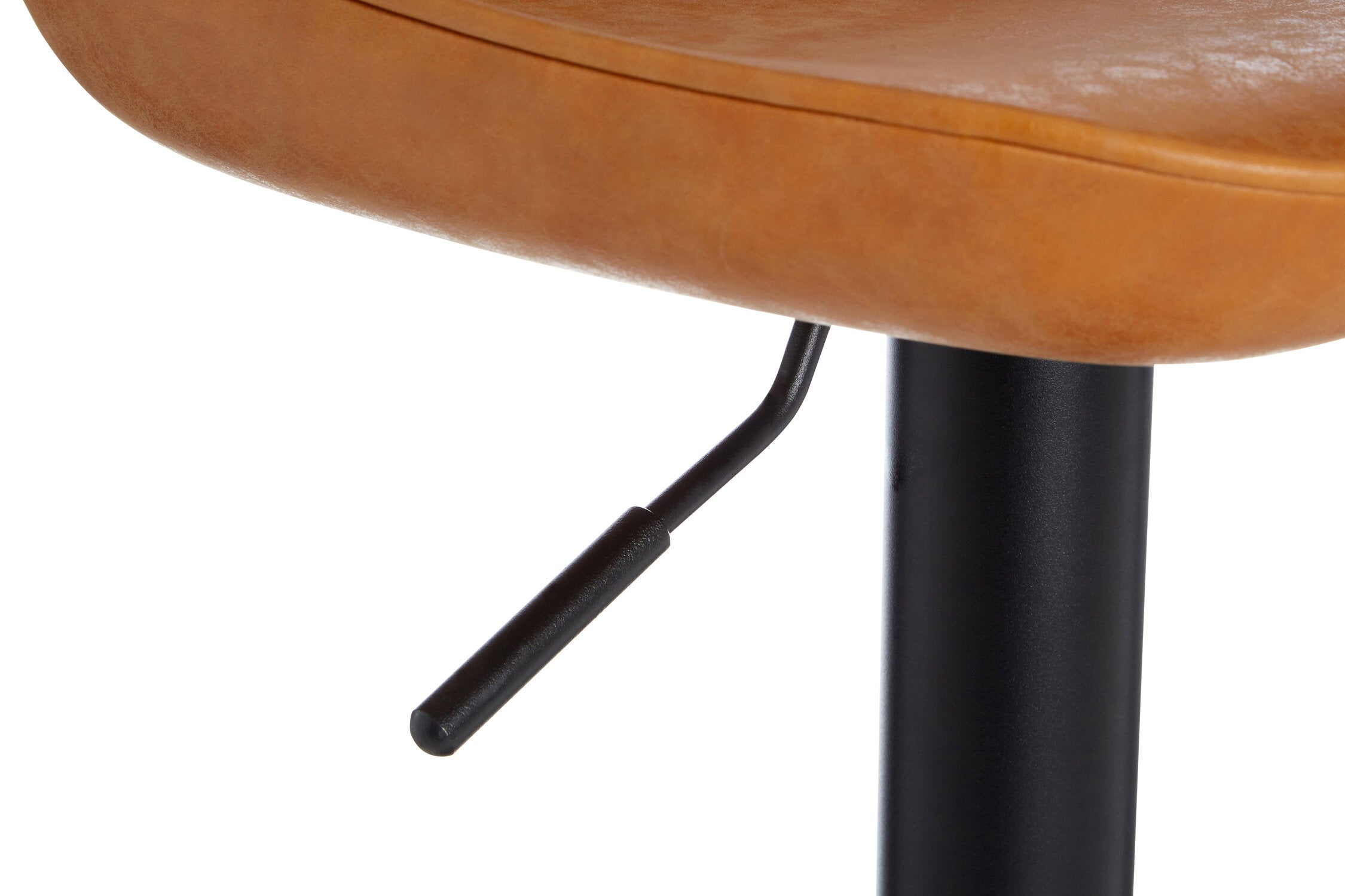 Camel Brown Leather Effect Set of Two Adjustable Bar Stools - The Orchard Home and Gifts