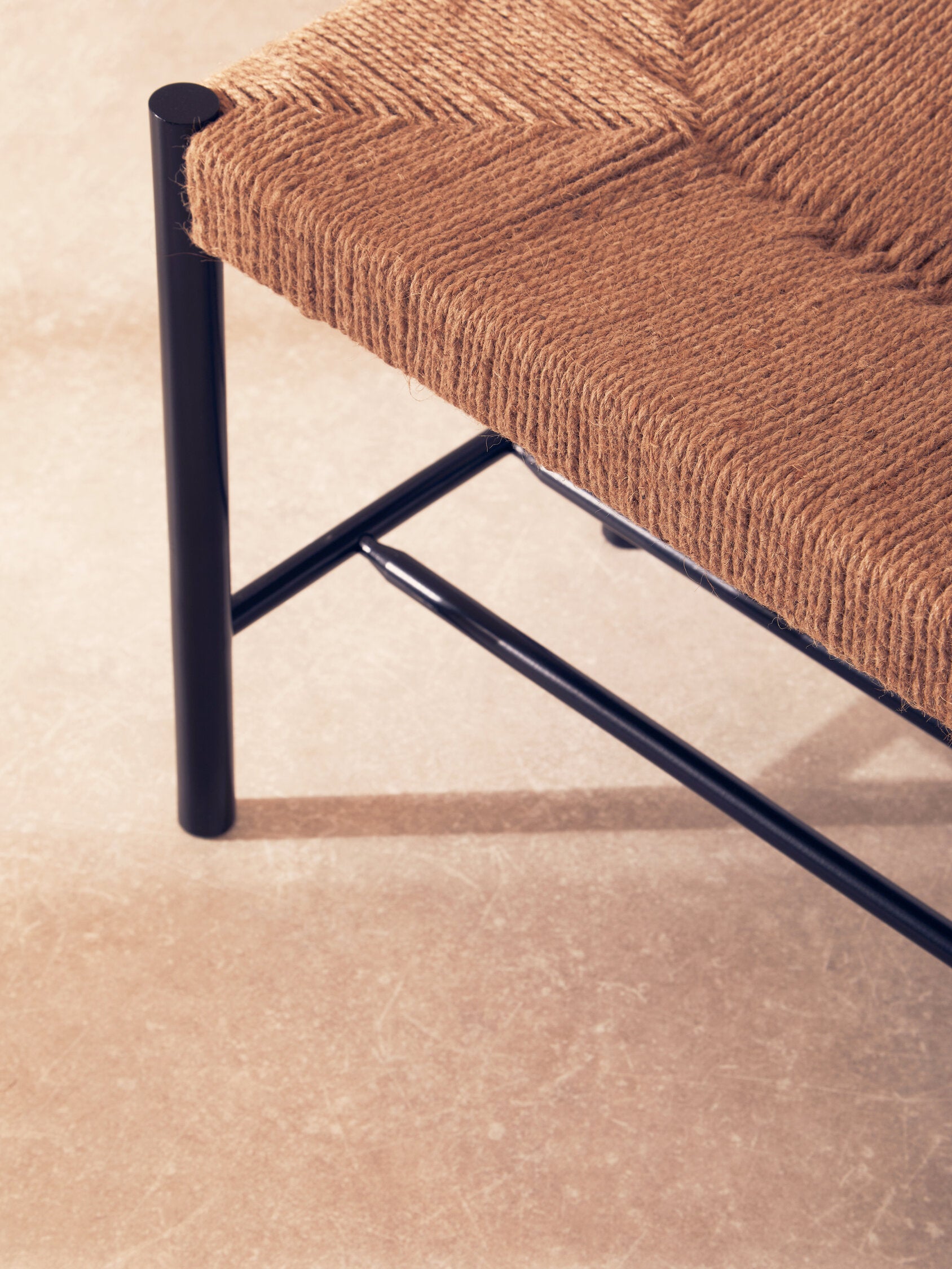 Naku Natural Rope and Black Wood Large Bench - The Orchard Home and Gifts