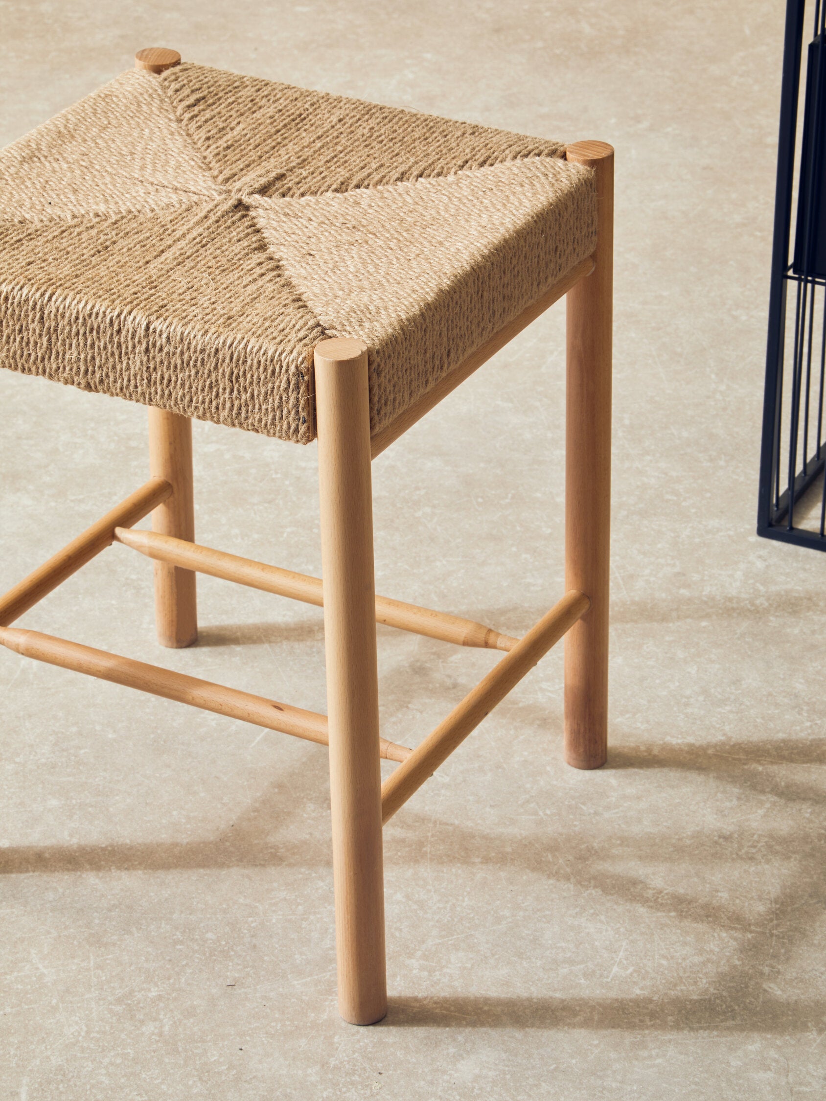 Naku Natural Rope and Beechwood Stool - The Orchard Home and Gifts