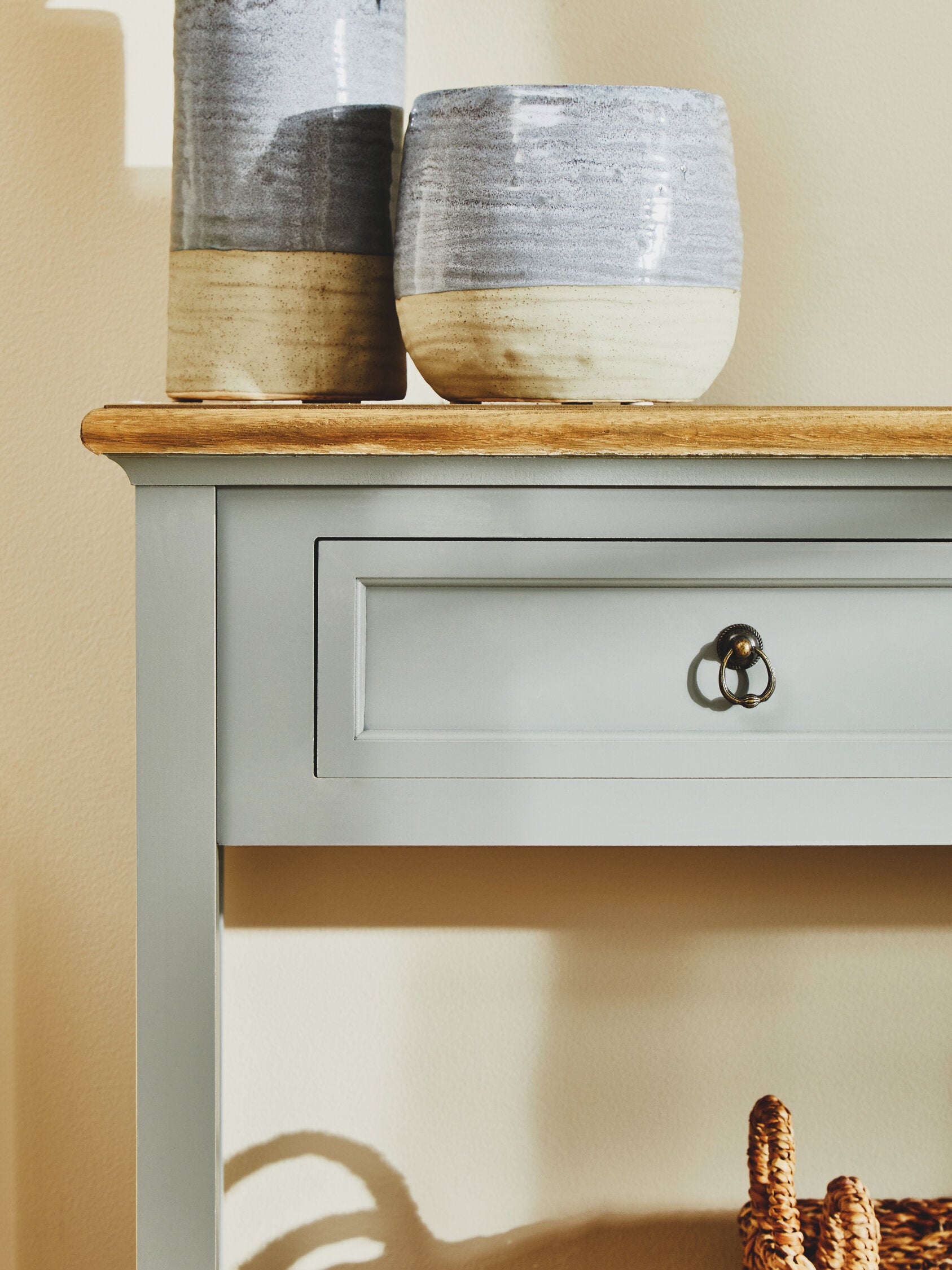 Windsor Grey Two Drawer Console Table - The Orchard Home and Gifts