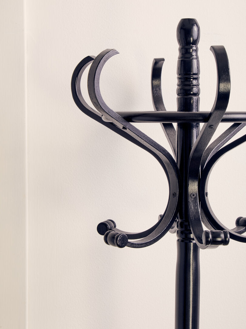Black Floor Standing Coat and Umbrella Rack Stand