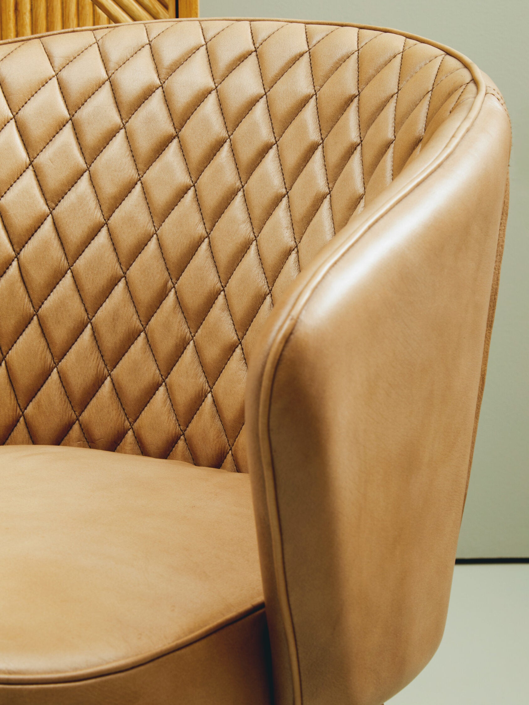 Buffalo Grey Leather and Gold Finish Diamond Back Chair - The Orchard Home and Gifts