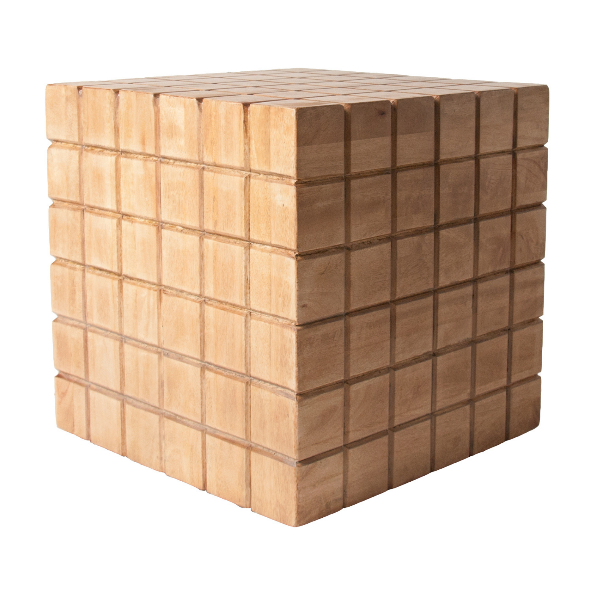Mango Wood Cube Side Lamp Table - The Orchard Home and Gifts
