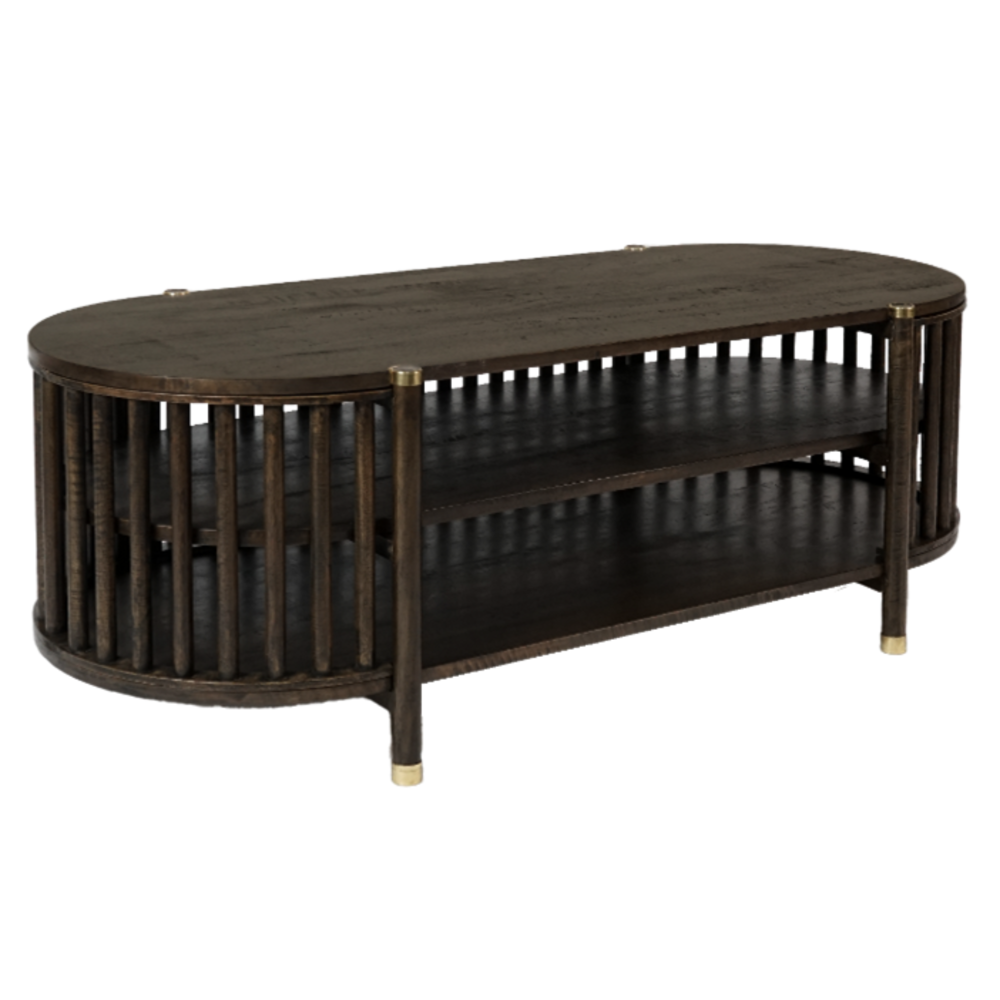Dark Mango Wood and Brass TV Media Unit - The Orchard Home and Gifts