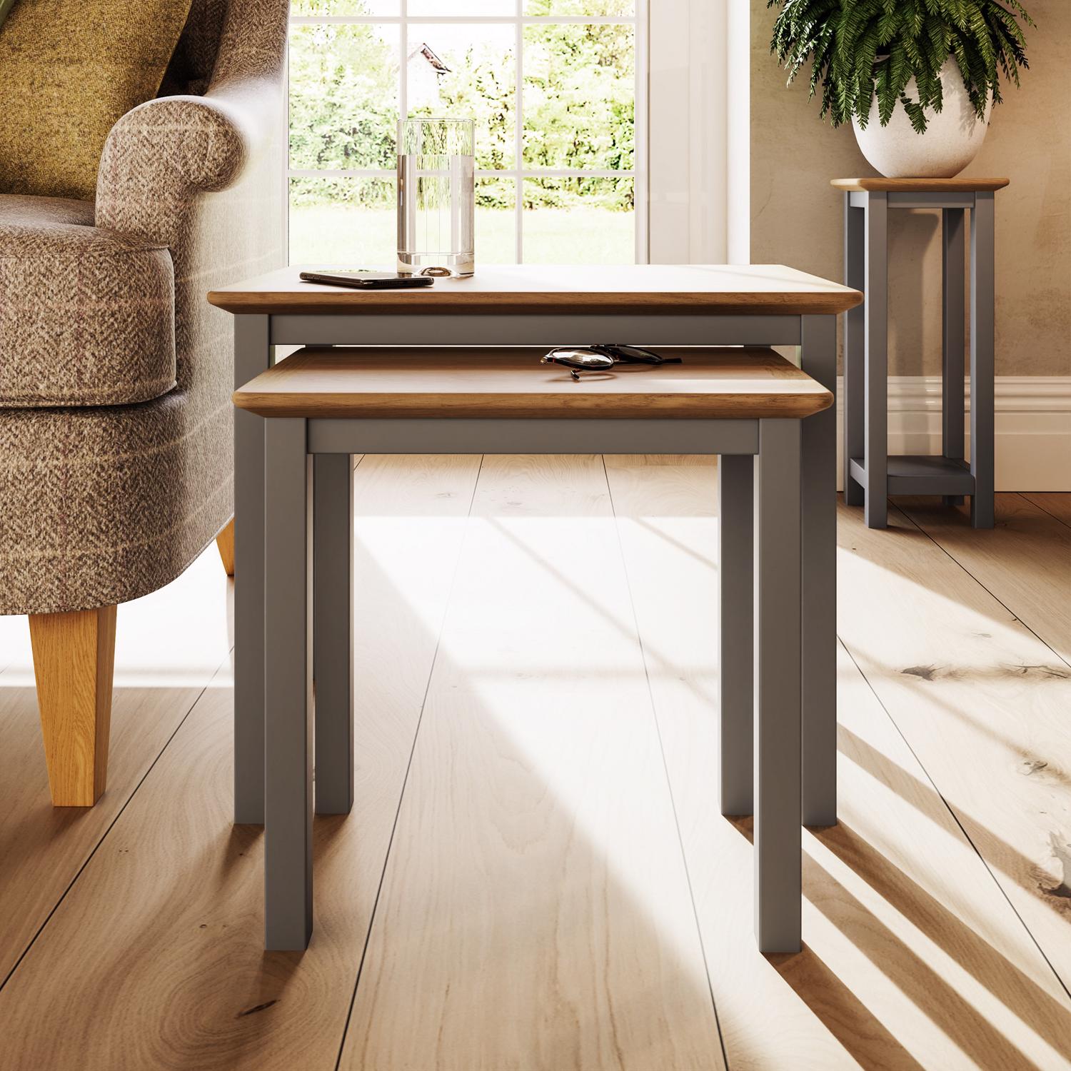 Natural Oak Nest Of Two Tables