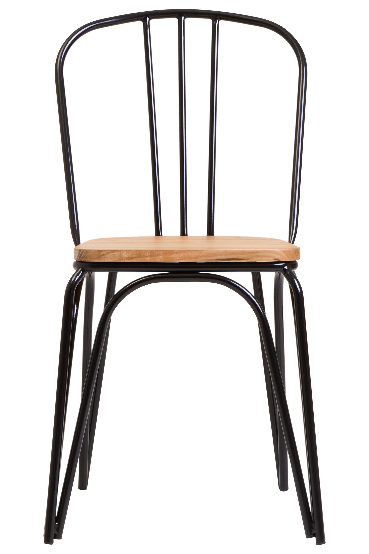 Salford Black Metal and Elm Wood Dining Chair