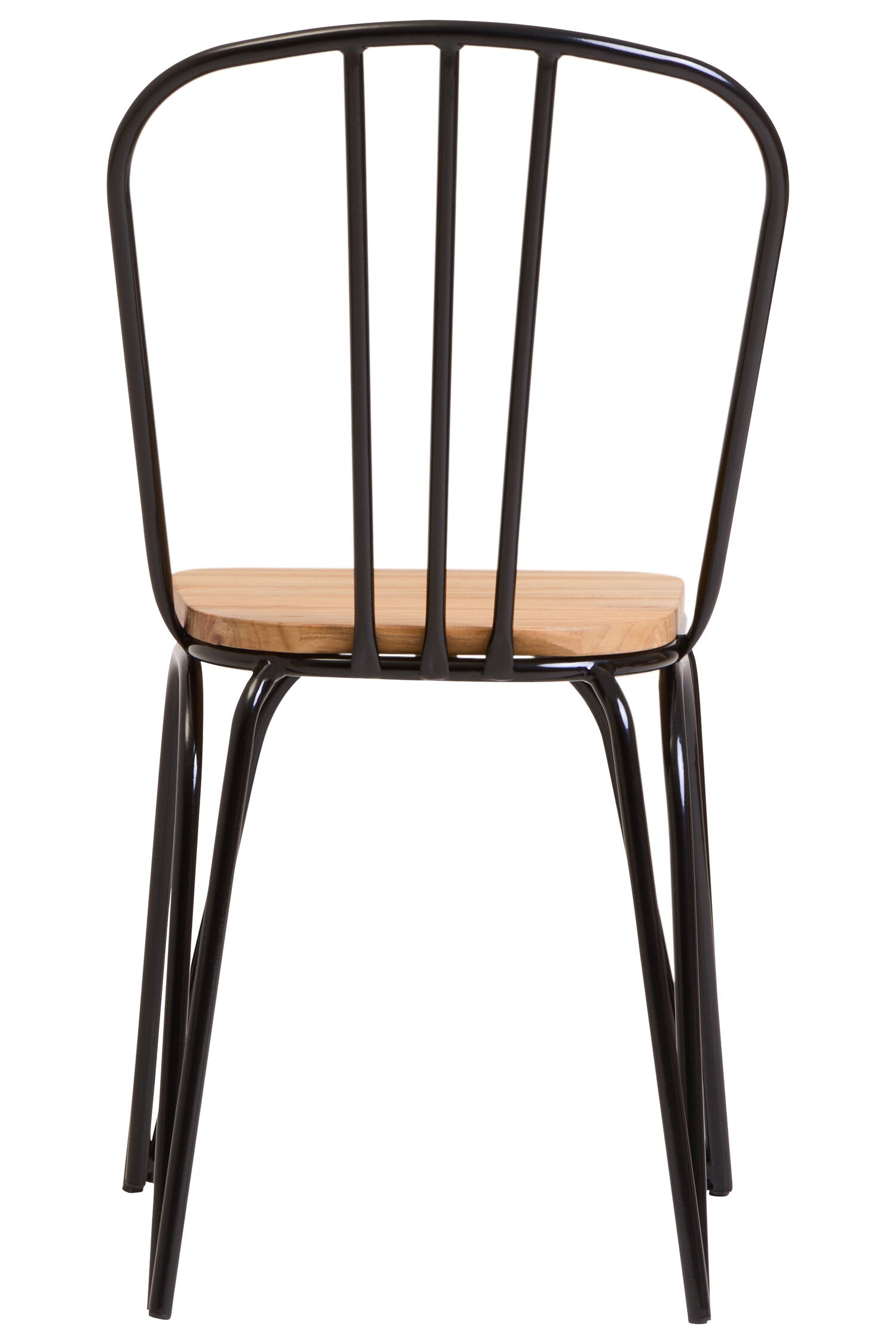 Salford Black Metal and Elm Wood Dining Chair