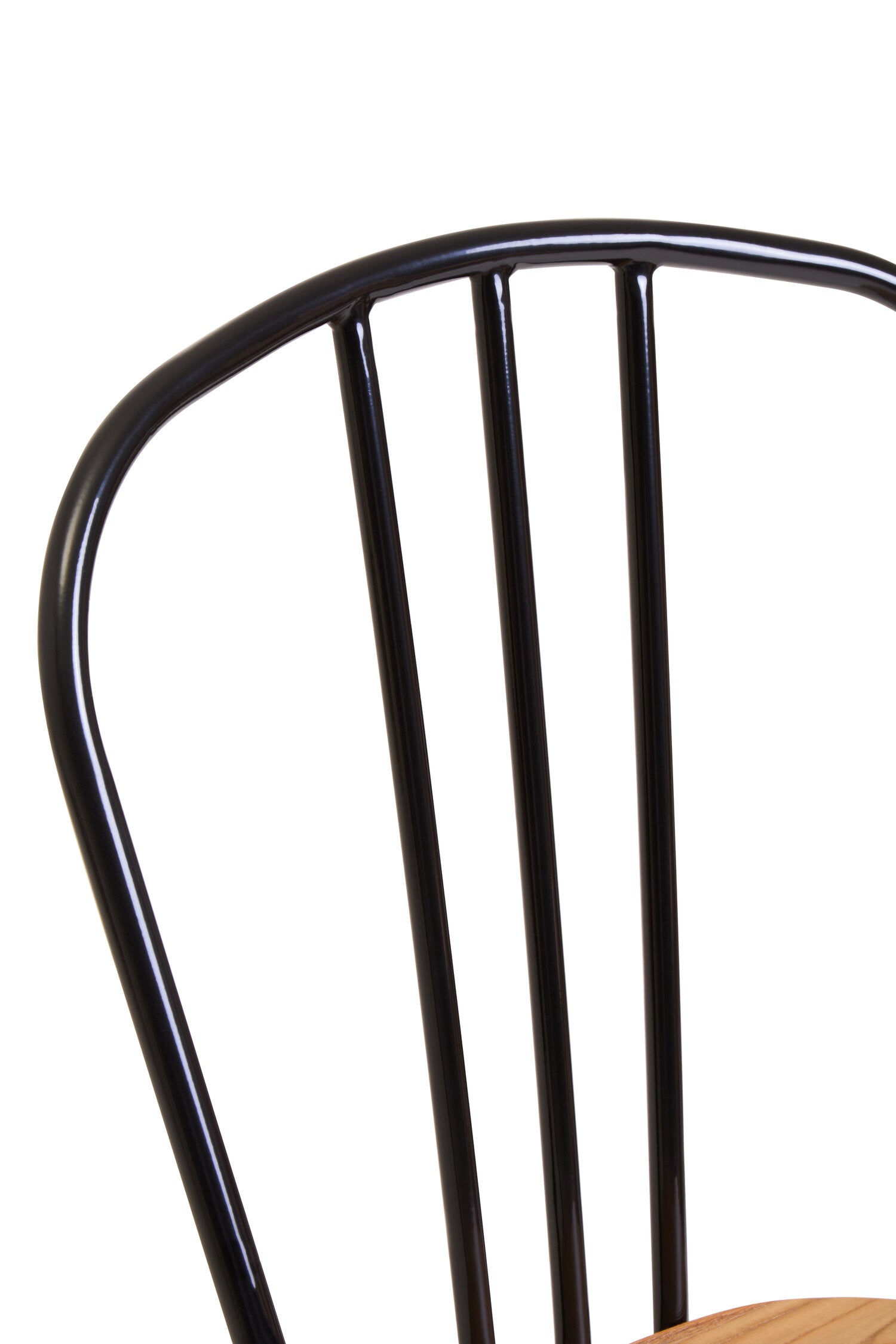 Salford Black Metal and Elm Wood Dining Chair