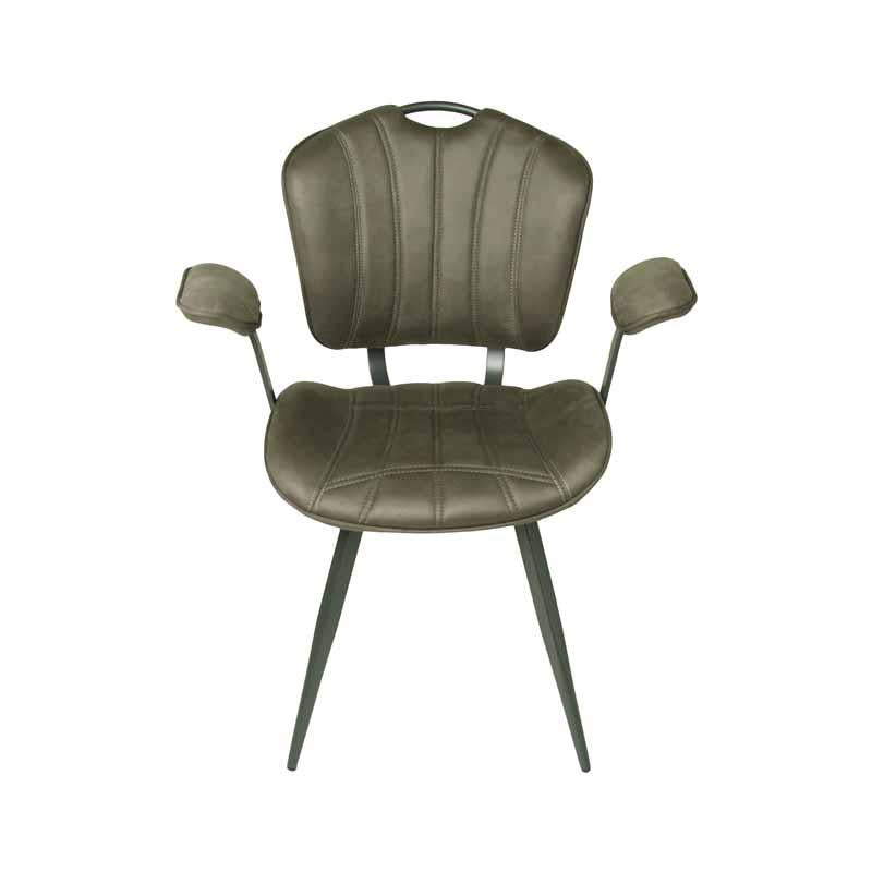 Austin Moleskin Mussel Brown/Grey Set of Two Carver Dining Chairs