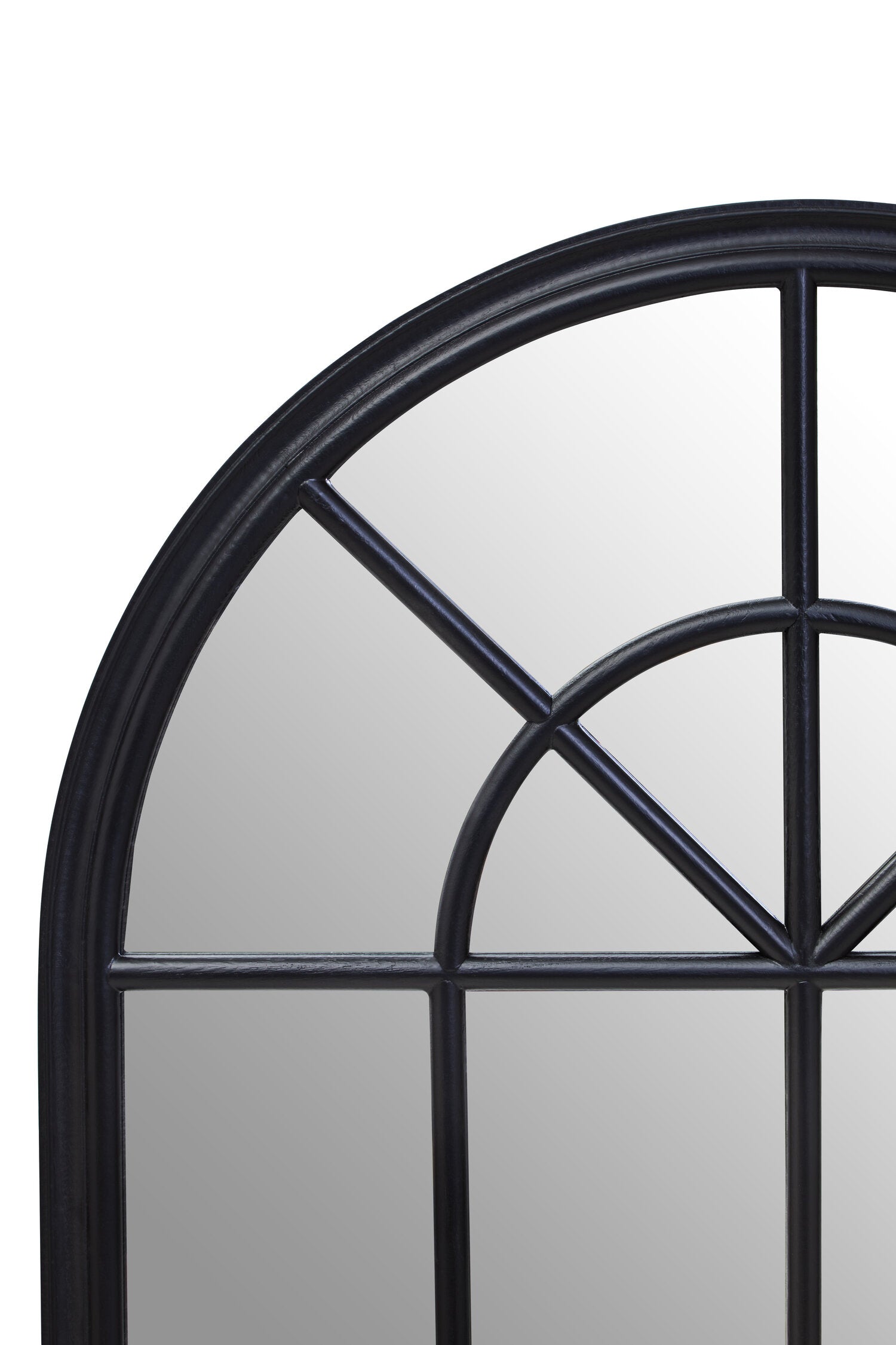 Large Arched Black Panelled Wall Mirror - The Orchard Home and Gifts