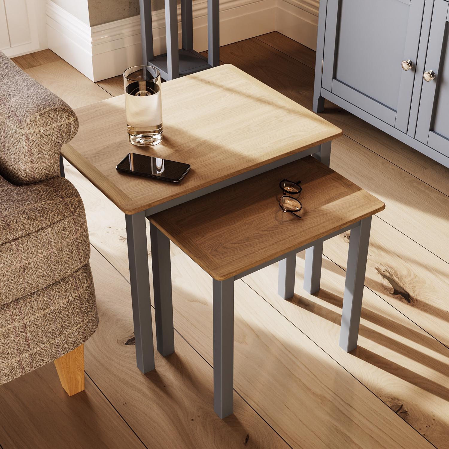 Natural Oak Nest Of Two Tables