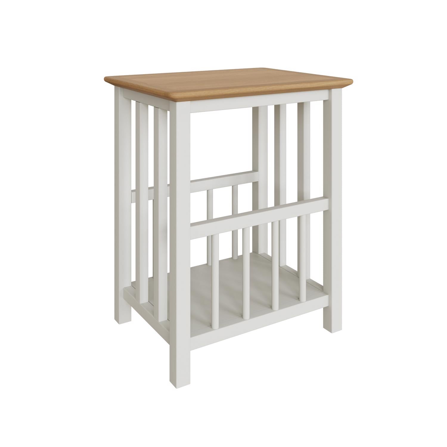 Linen White Oak Vinyl Record and Magazine Storage Rack