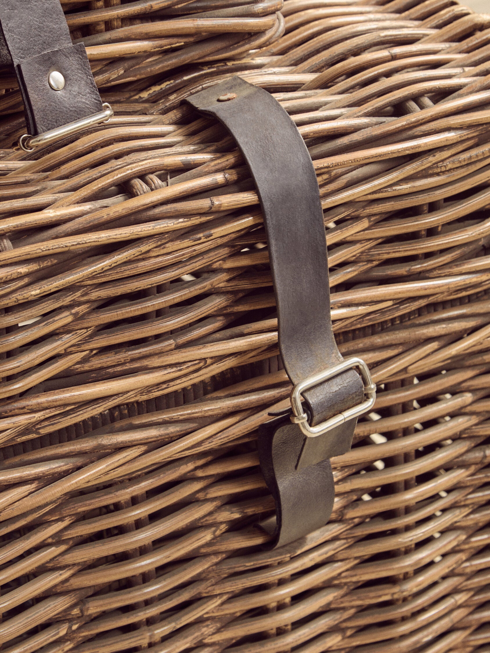 Kabu Rattan Set of Two Storage Trunks with Leather Straps - The Orchard Home and Gifts