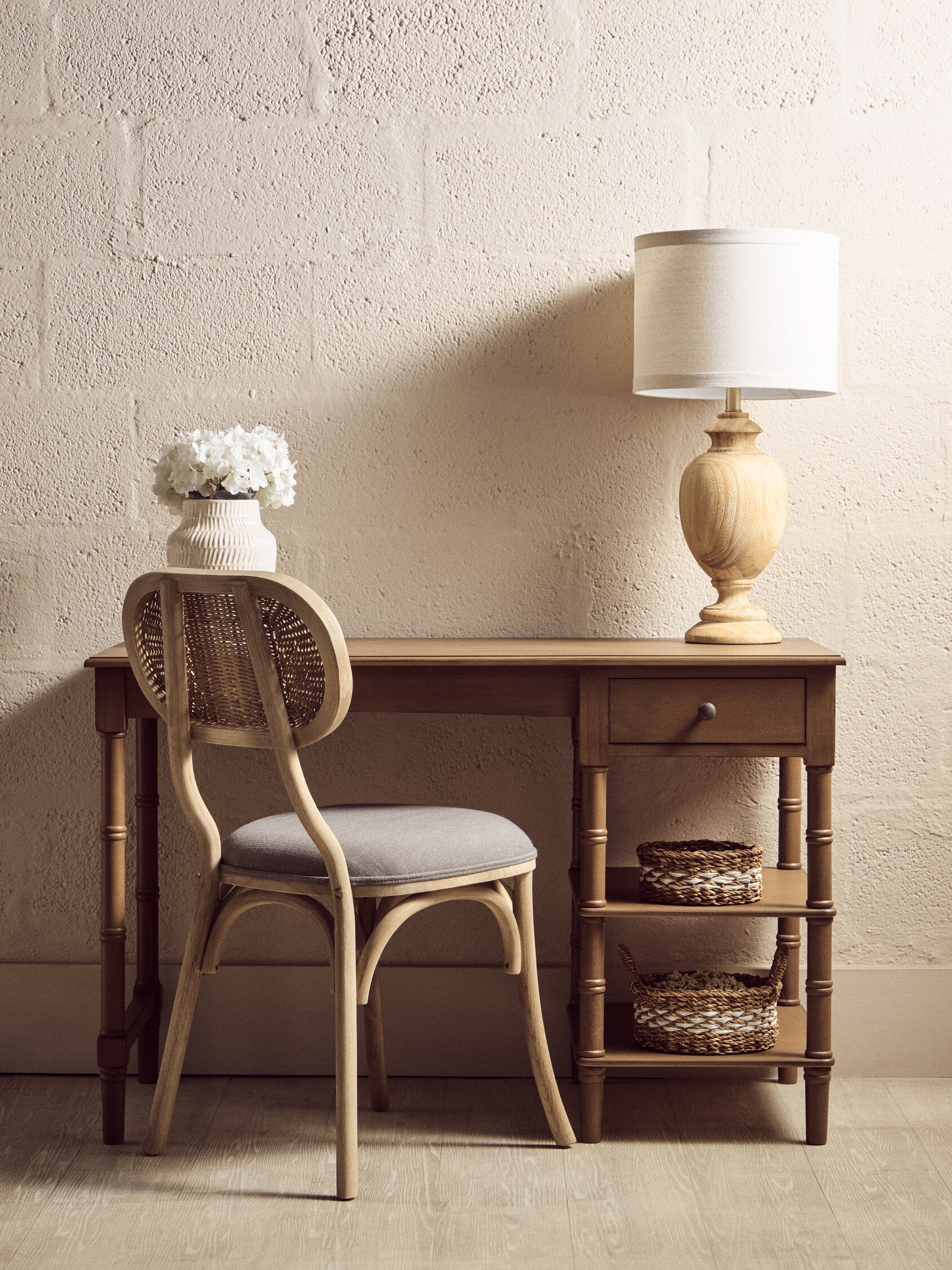 Grey Wash Elm Uphostered Dining Chair