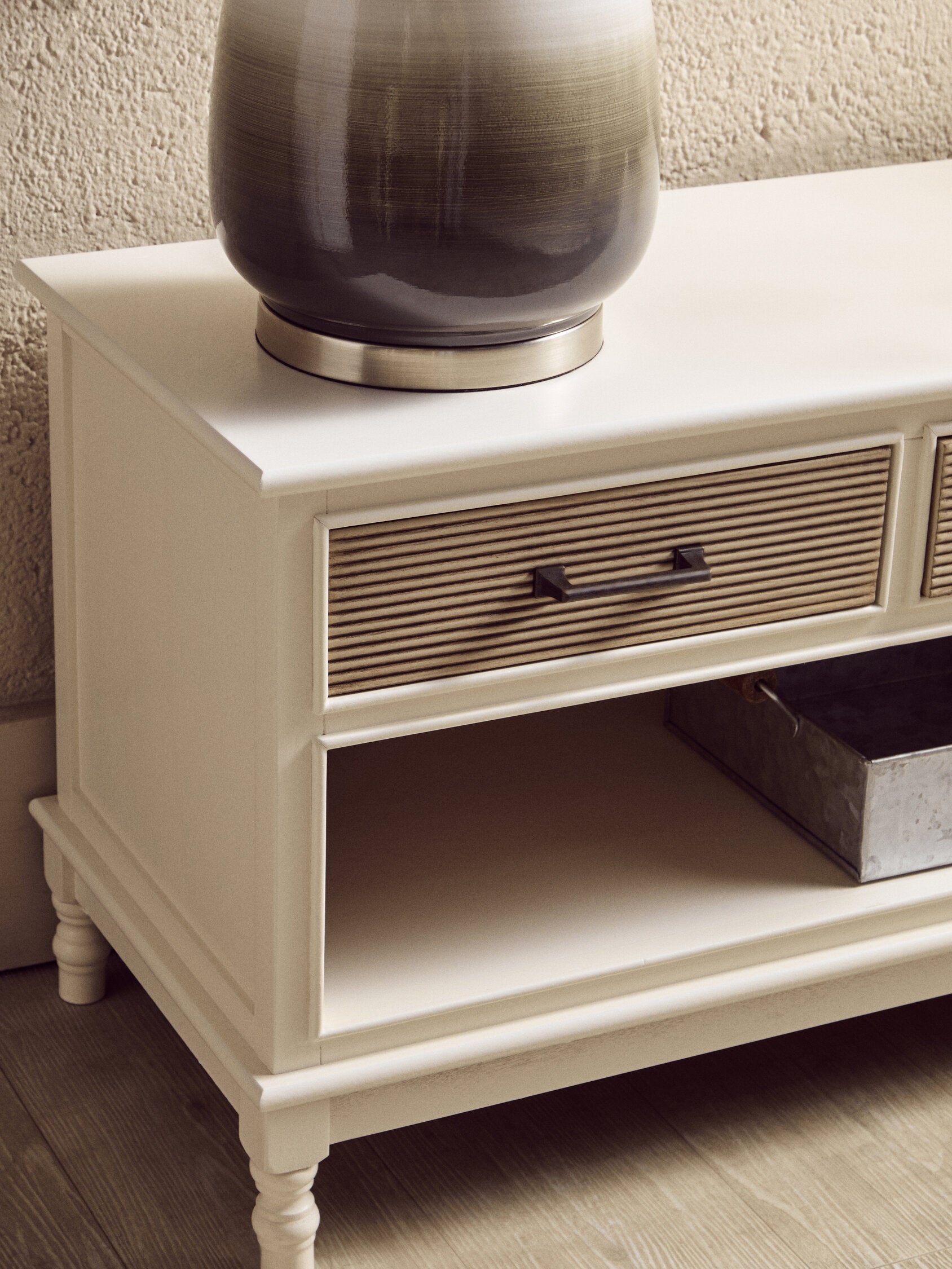 Antique White Low Three Drawer Storage Unit - The Orchard Home and Gifts