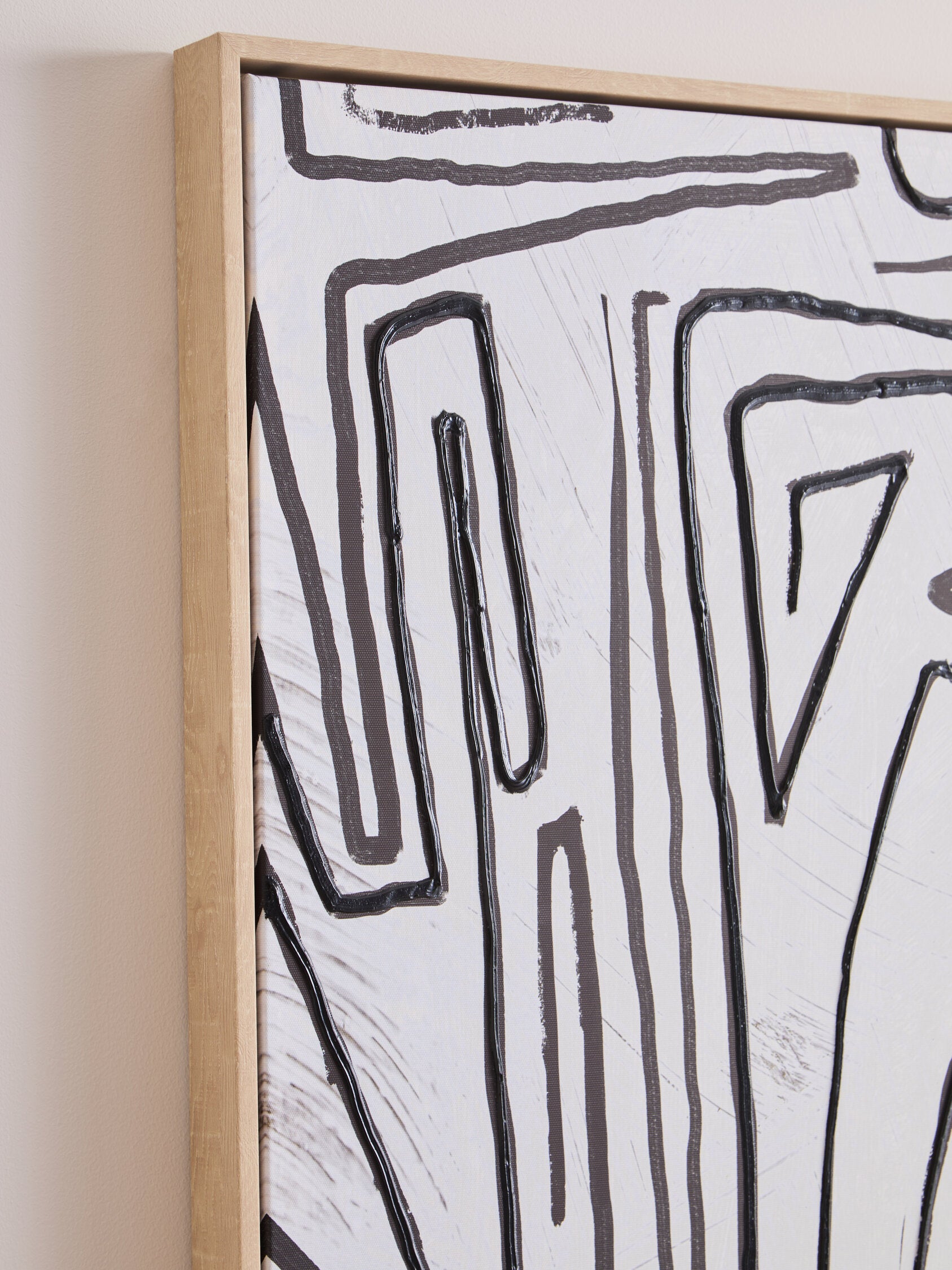 Abstract Black and Cream Canvas Wall Art - The Orchard Home and Gifts