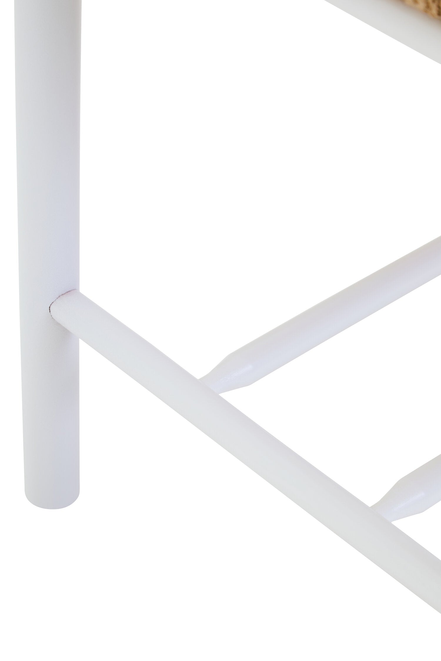 Naku Natural Rope and White Wood Small Bench - The Orchard Home and Gifts