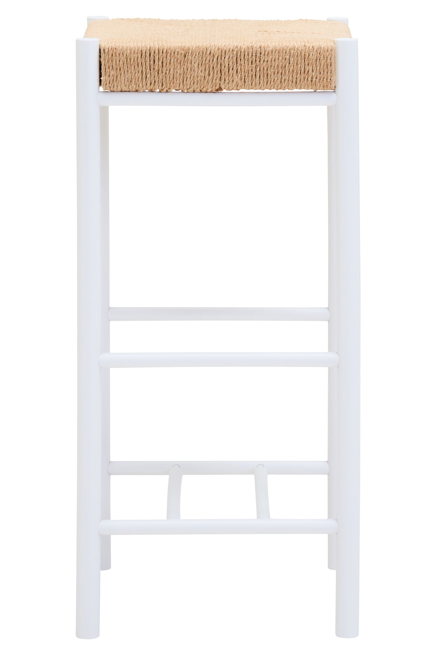 Naku Natural Rope and White Wood Bar Stool - The Orchard Home and Gifts