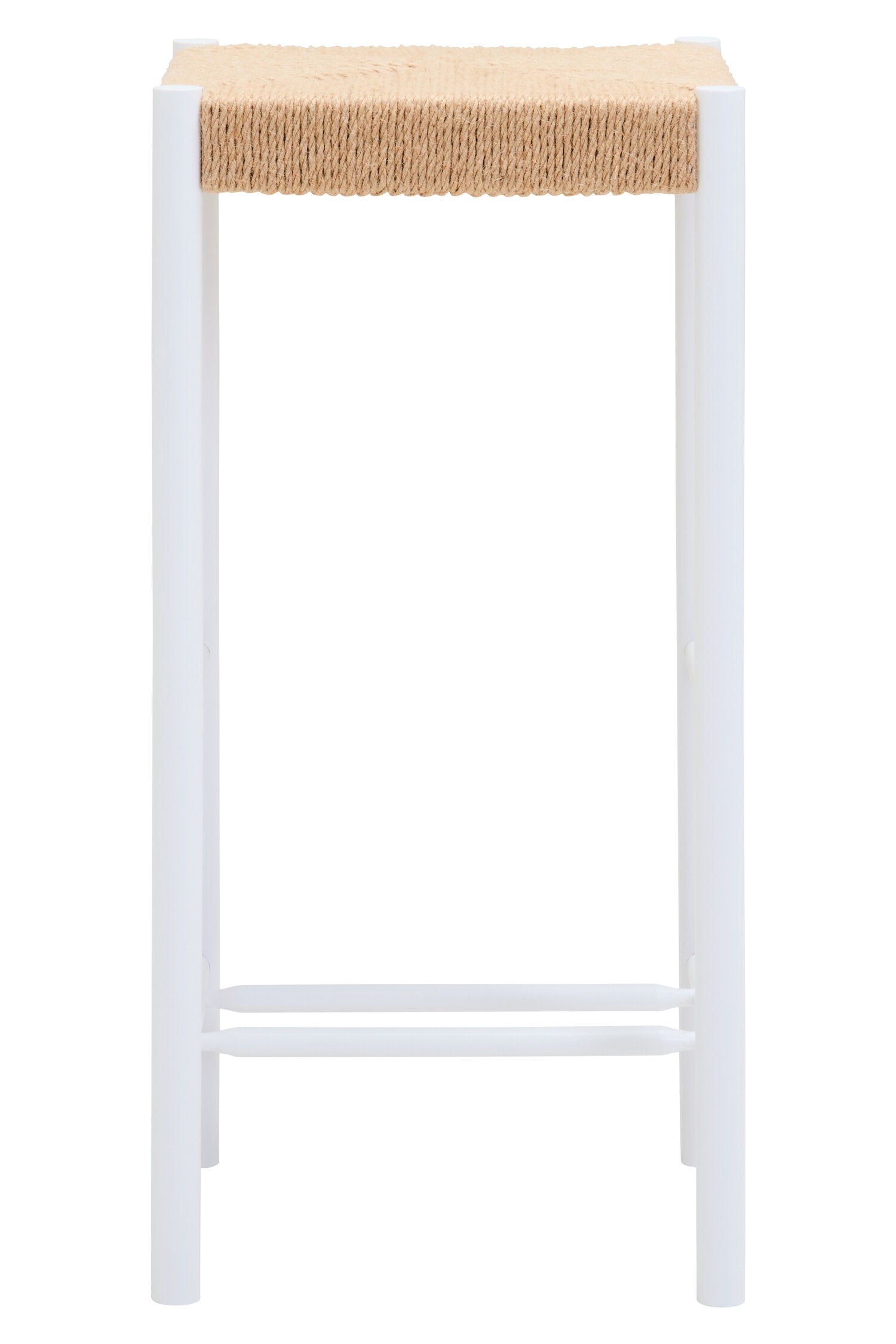 Naku Natural Rope and White Wood Bar Stool - The Orchard Home and Gifts