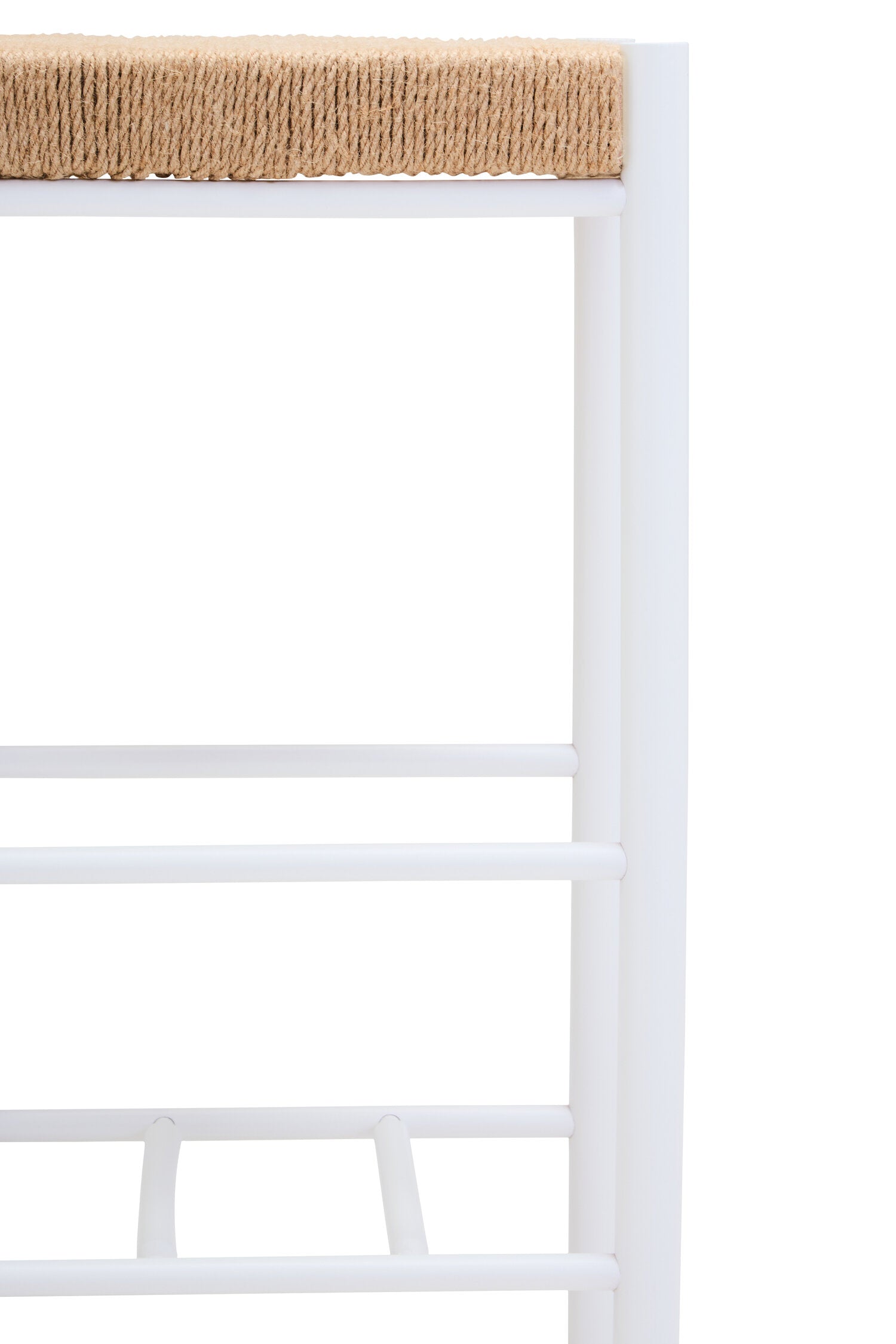 Naku Natural Rope and White Wood Bar Stool - The Orchard Home and Gifts