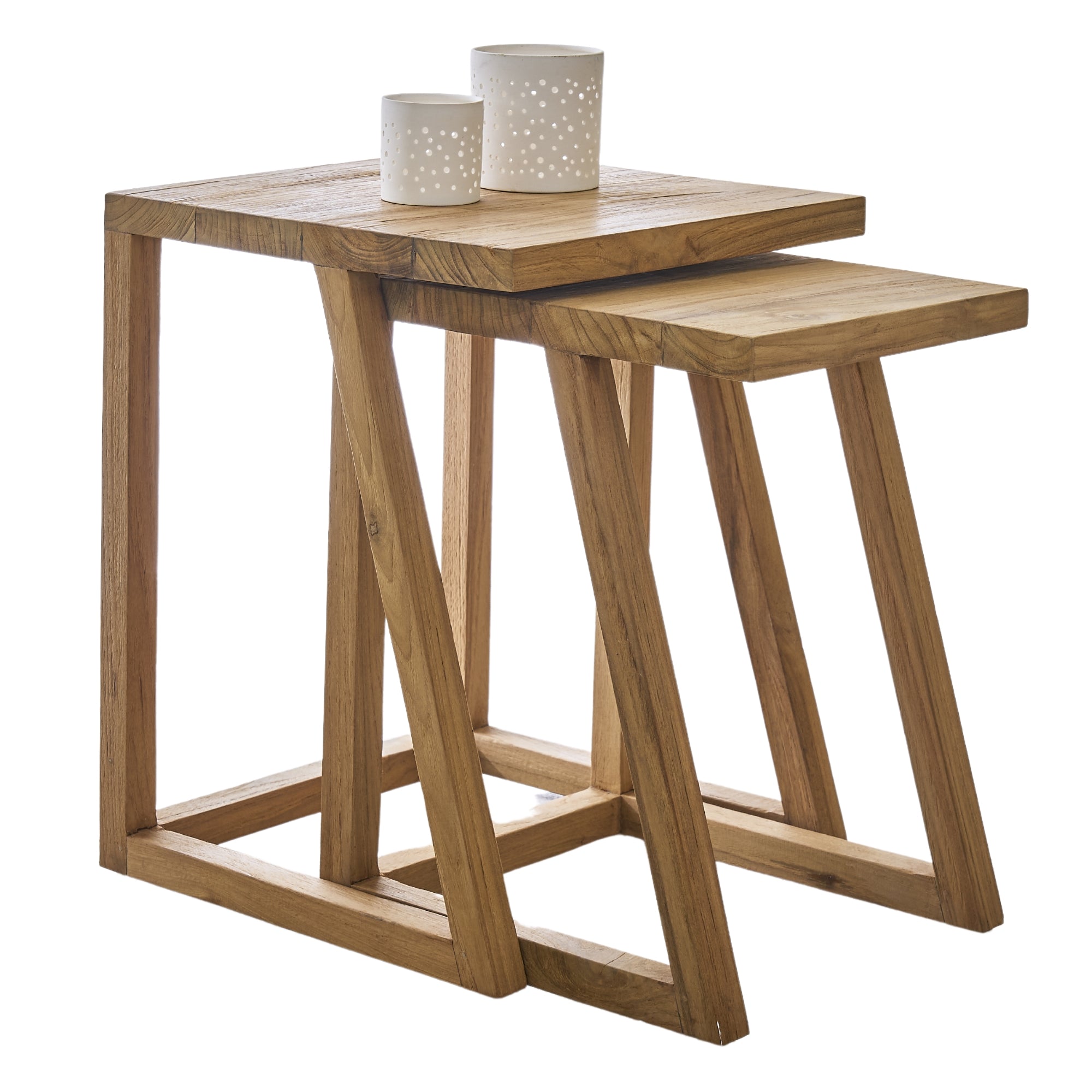Teak Set of Two Side Tables