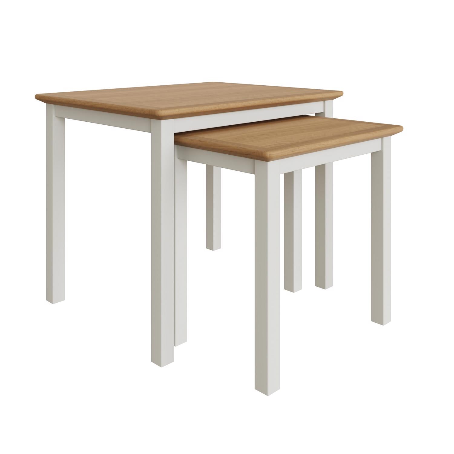 Linen White Oak Nest Of Two Tables