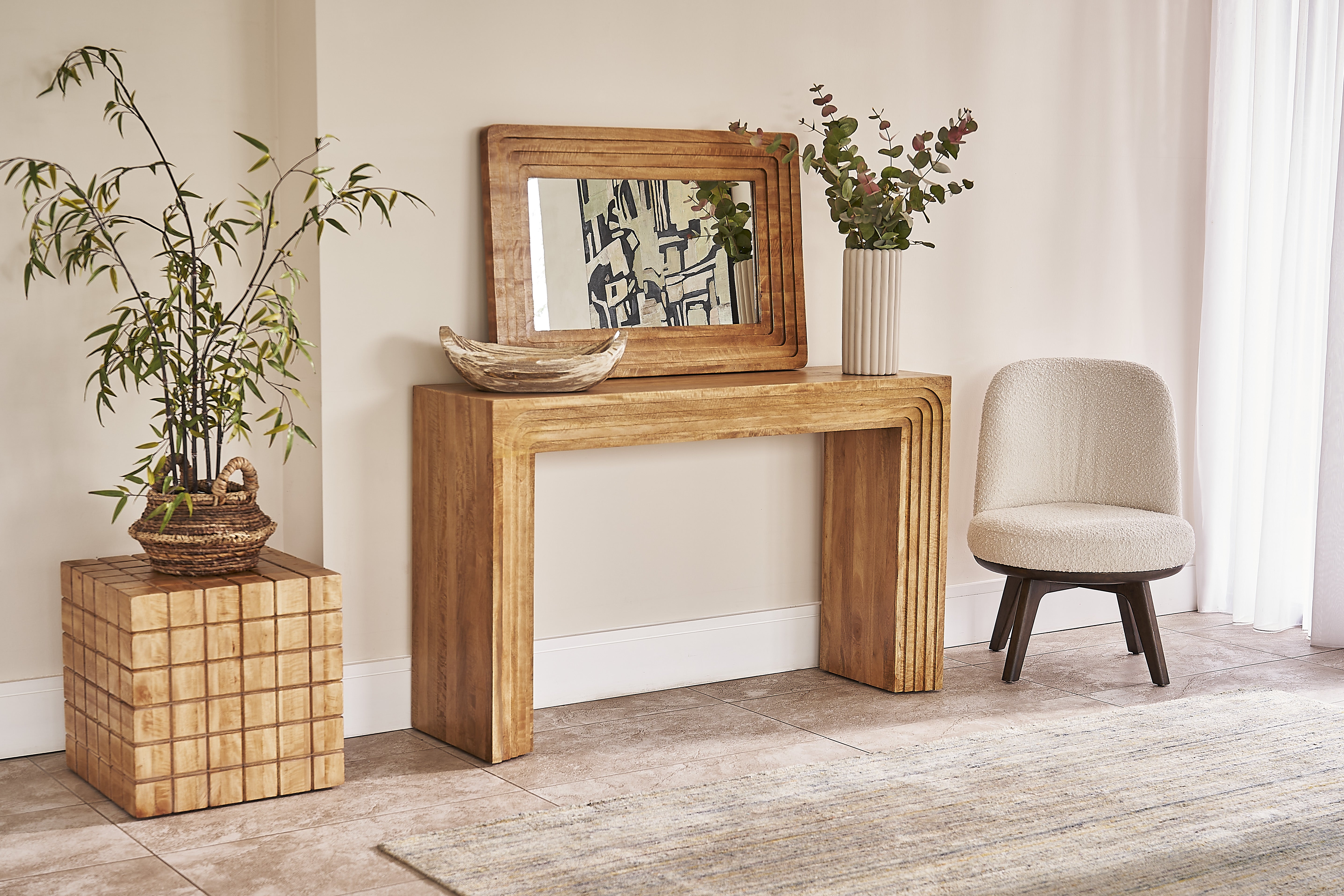 Mango Wood Large Wall Mirror - The Orchard Home and Gifts