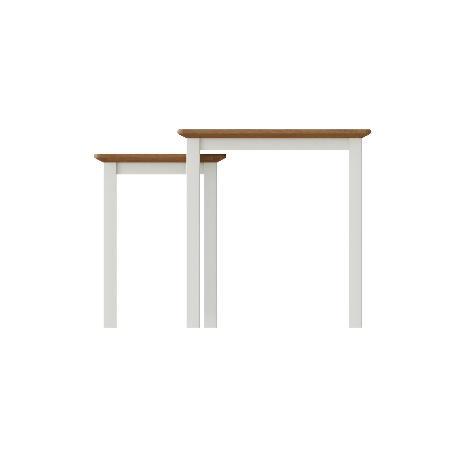 Linen White Oak Nest Of Two Tables