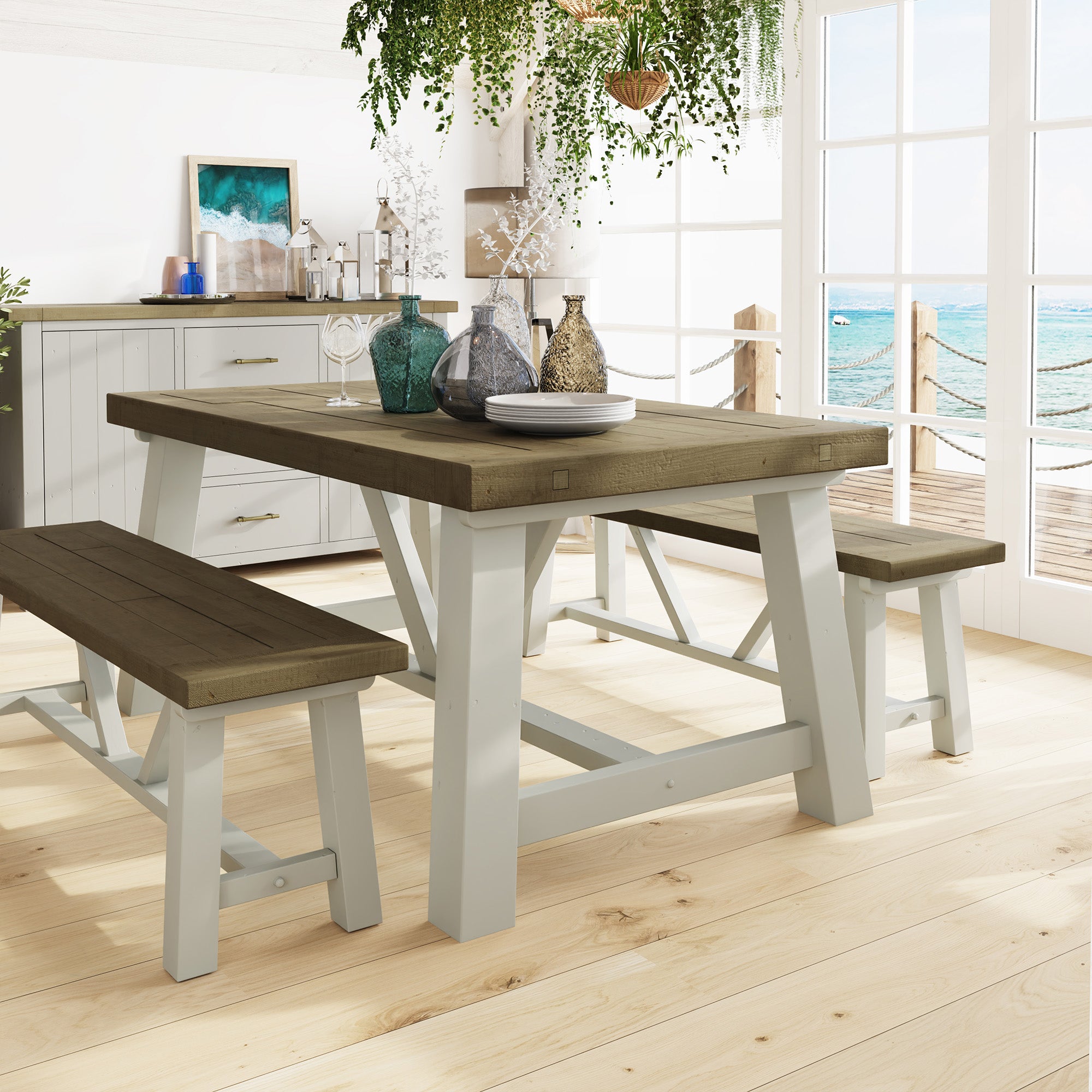 Tahoe Truffle Fixed Top Dining Table 160cm - The Orchard Home and Gifts