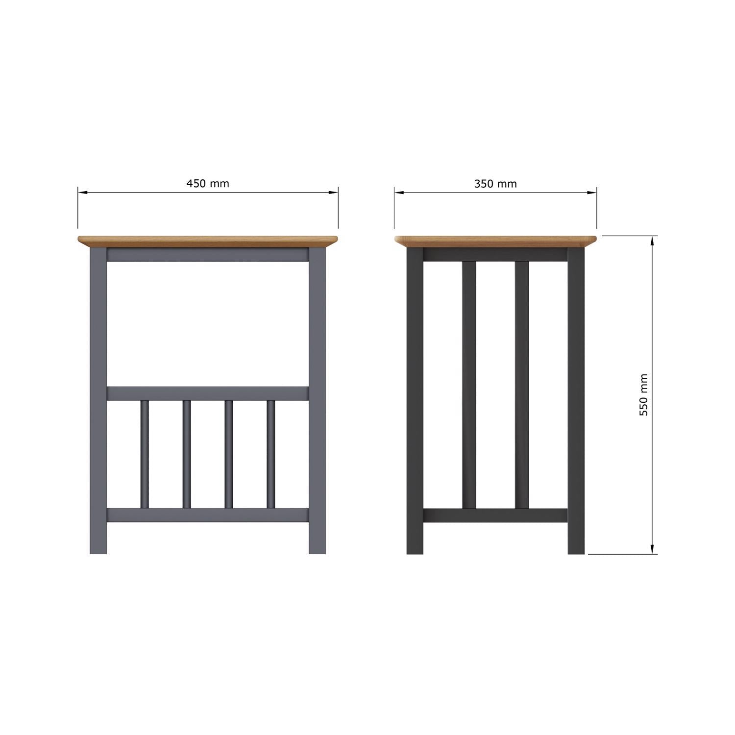 Graphite Blue Oak Vinyl Record and Magazine Storage Rack