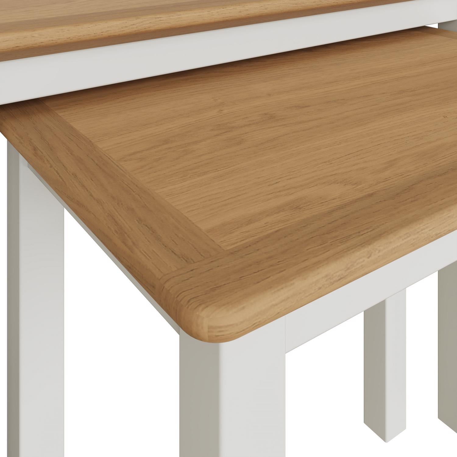 Linen White Oak Nest Of Two Tables